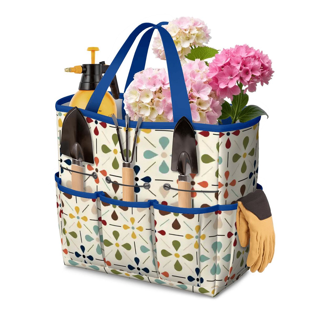 Kate McEnroe New York Retro Mid Century Modern Geometric Floral Garden Tool Tote BagGarden Tool Bagv87AfGdxNi