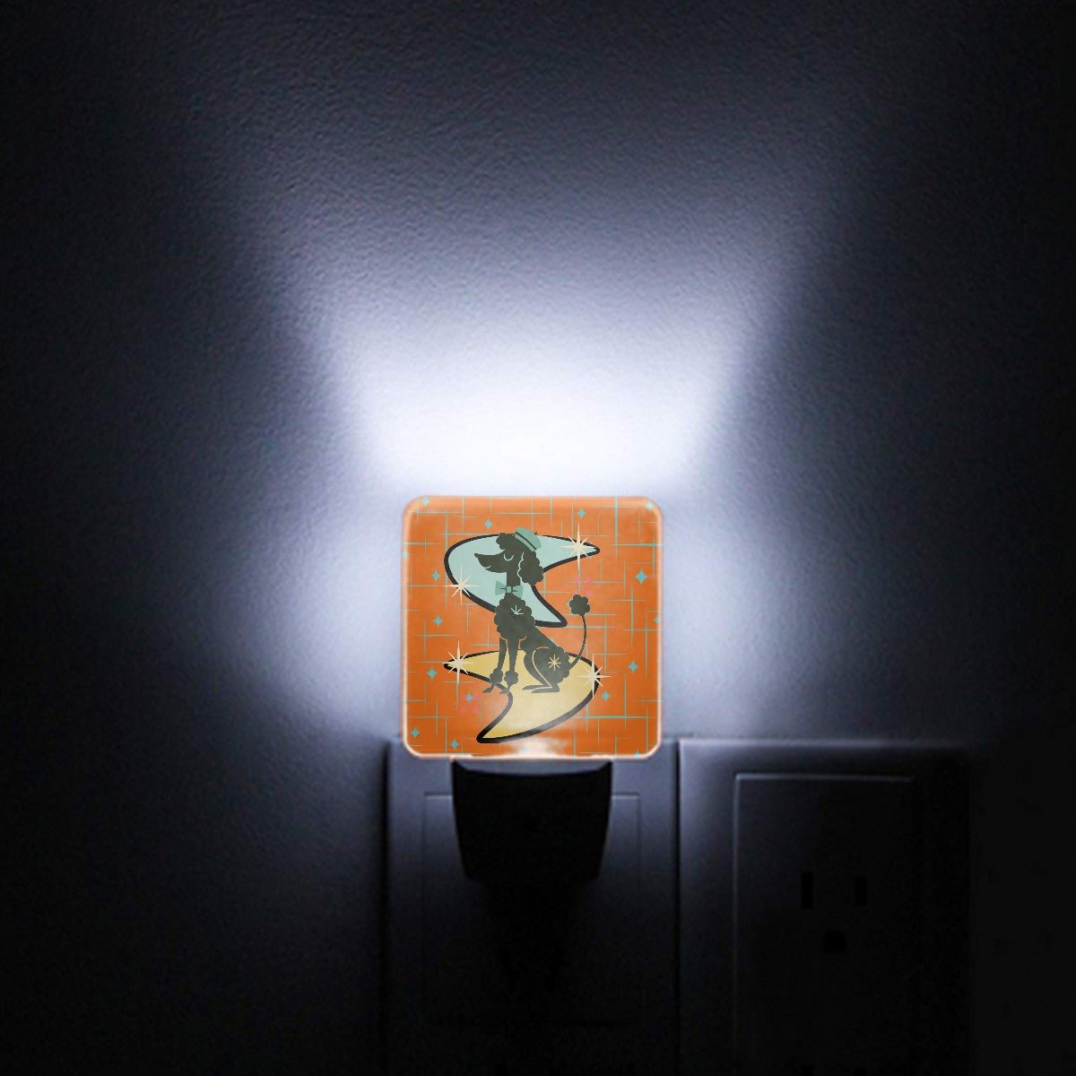 Kate McEnroe New York Retro Mid Century Modern Poodle Night Light Set, 50s Kitsch Atomic Starburst MCM DecorNight Lightsn937Aq5xOe