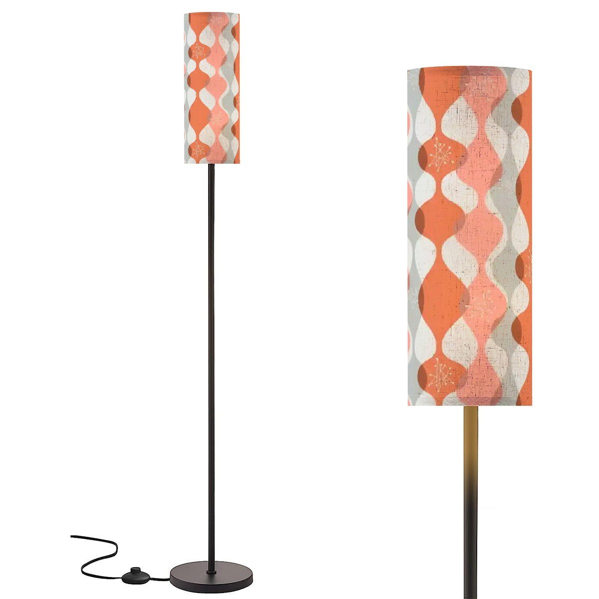 Kate McEnroe New York Retro Mid Century Modern Starburst Cylinder Floor Lamp, 50s Abstract Wave Design LightingFloor LampsnHeVd6YCQn