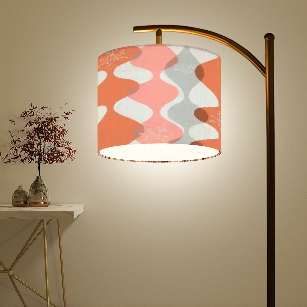 Kate McEnroe New York Retro Mid Century Modern Starburst Floor Lamp, 50s Abstract Wave Design Accent LightingFloor Lampsk5dyaLrdKU