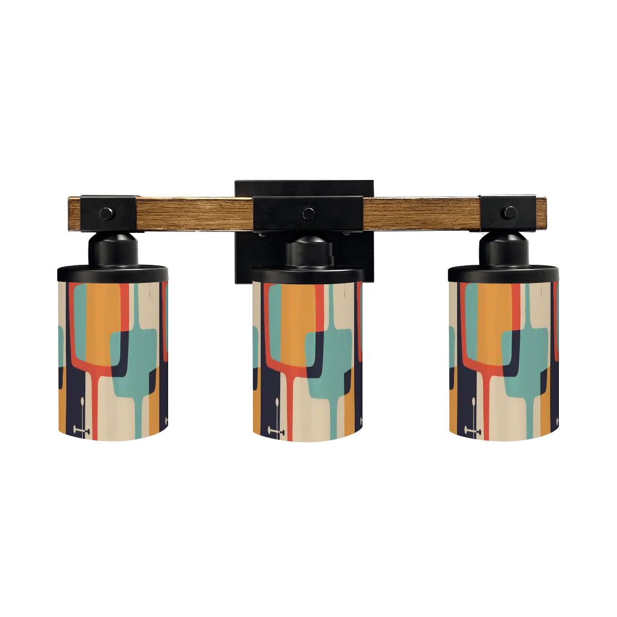 Kate McEnroe New York Retro Mid Century Modern Vanity Light, 60s Geometric Bathroom Fixture, MCM Abstract ShadeVanity Light Fixtures1HceFBIVQu