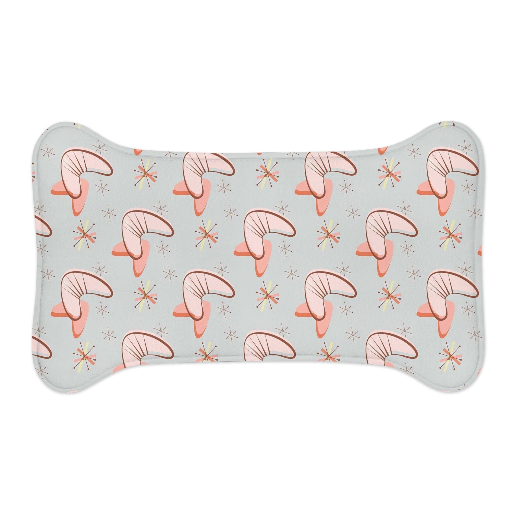 Kate McEnroe New York Retro Mid Mod Boomerang Starburst Pet Feeding Mat, Bone and Fish Shape Cat, Dog Non - Slip, Highly Absorbent Pad, Pet Lovers Gift - 127781923Pet Feeding Mats31917155412852758272