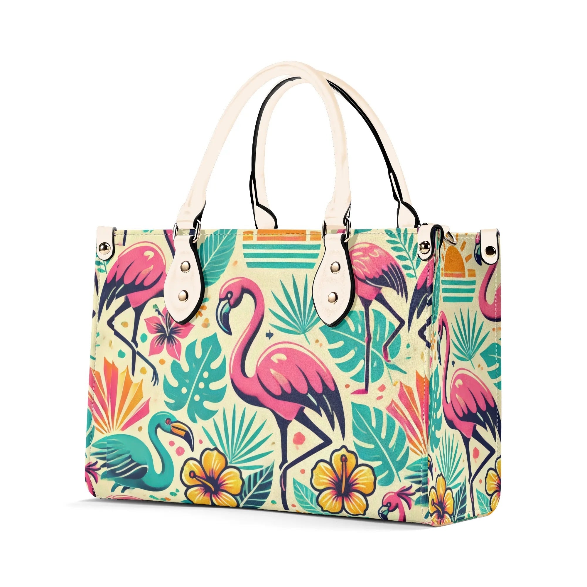Kate McEnroe New York Retro Mid Mod Flamingo Tropic Satchel BagHandbagsN6J4RMLY - 1