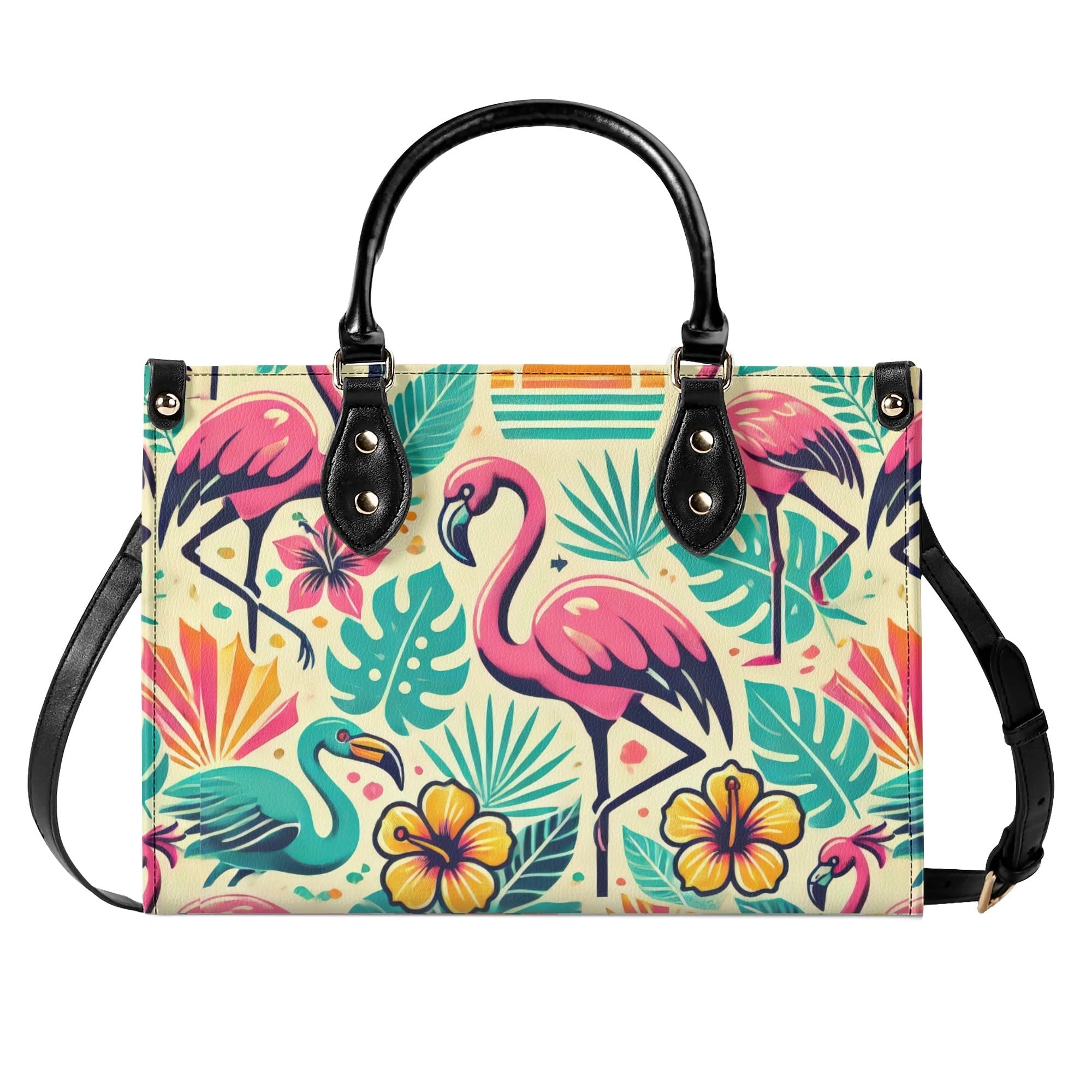 Kate McEnroe New York Retro Mid Mod Flamingo Tropic Satchel BagHandbagsN6J4RMLY - 1