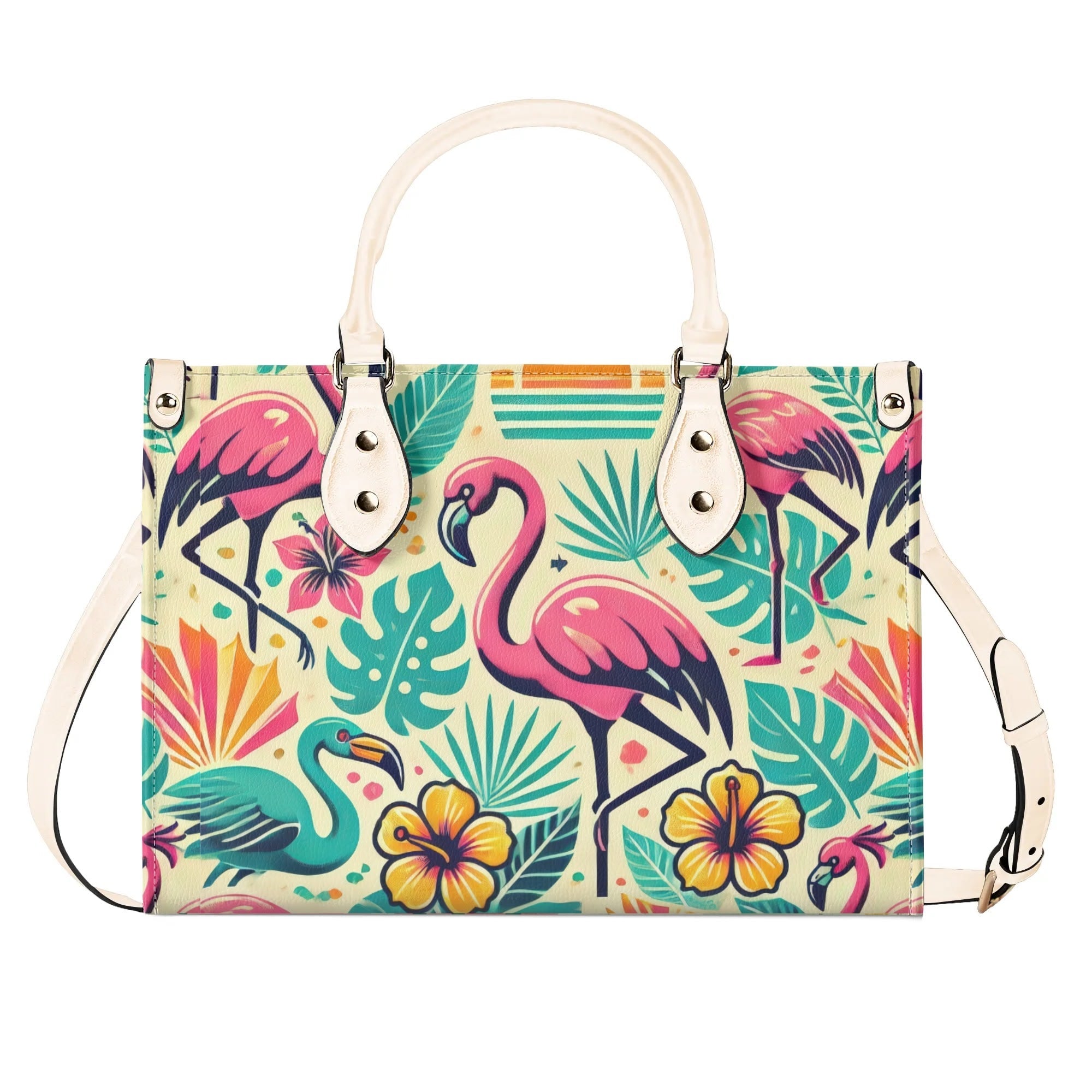 Kate McEnroe New York Retro Mid Mod Flamingo Tropic Satchel BagHandbagsN6J4RMLY - 4