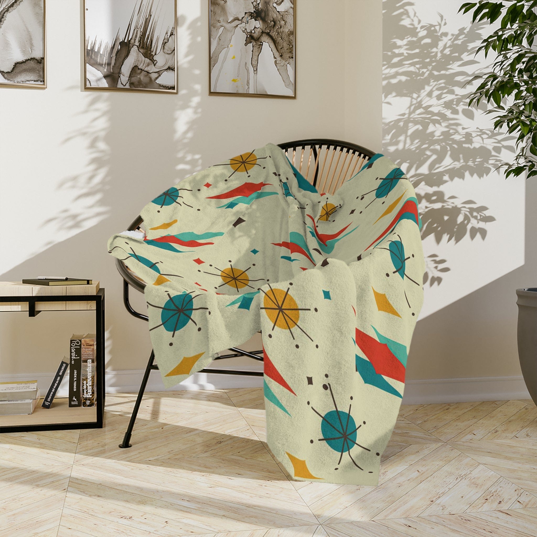 Kate McEnroe New York Retro Mid Mod Franciscan Starburst Velveteen Minky BlanketBlankets67061811677674161448