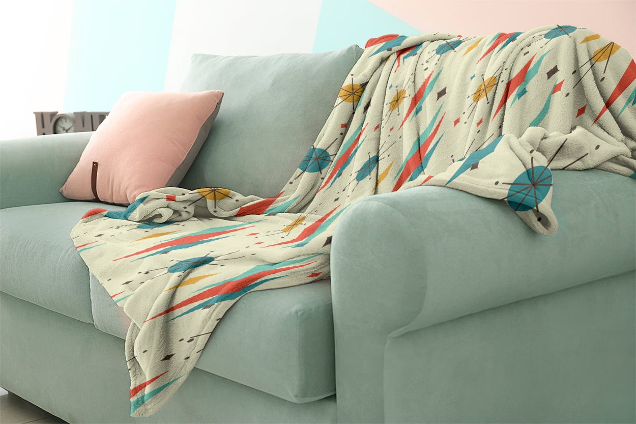 Kate McEnroe New York Retro Mid Mod Franciscan Starburst Velveteen Minky BlanketBlankets67061811677674161448