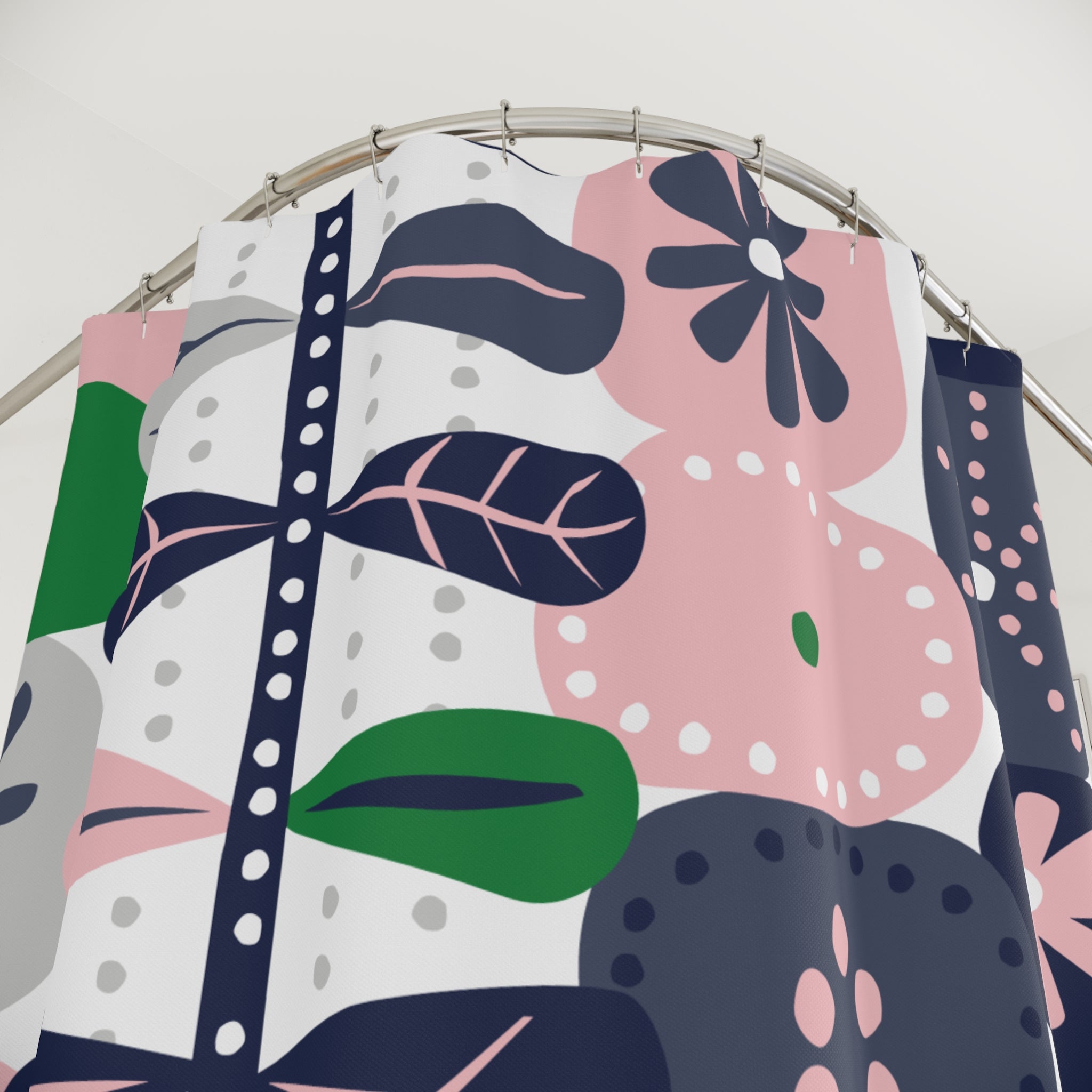Kate McEnroe New York Retro Mod Floral Shower Curtain, Mid Century Modern Scandinavian Botanical Bathroom DecorShower Curtains14959645541859397814