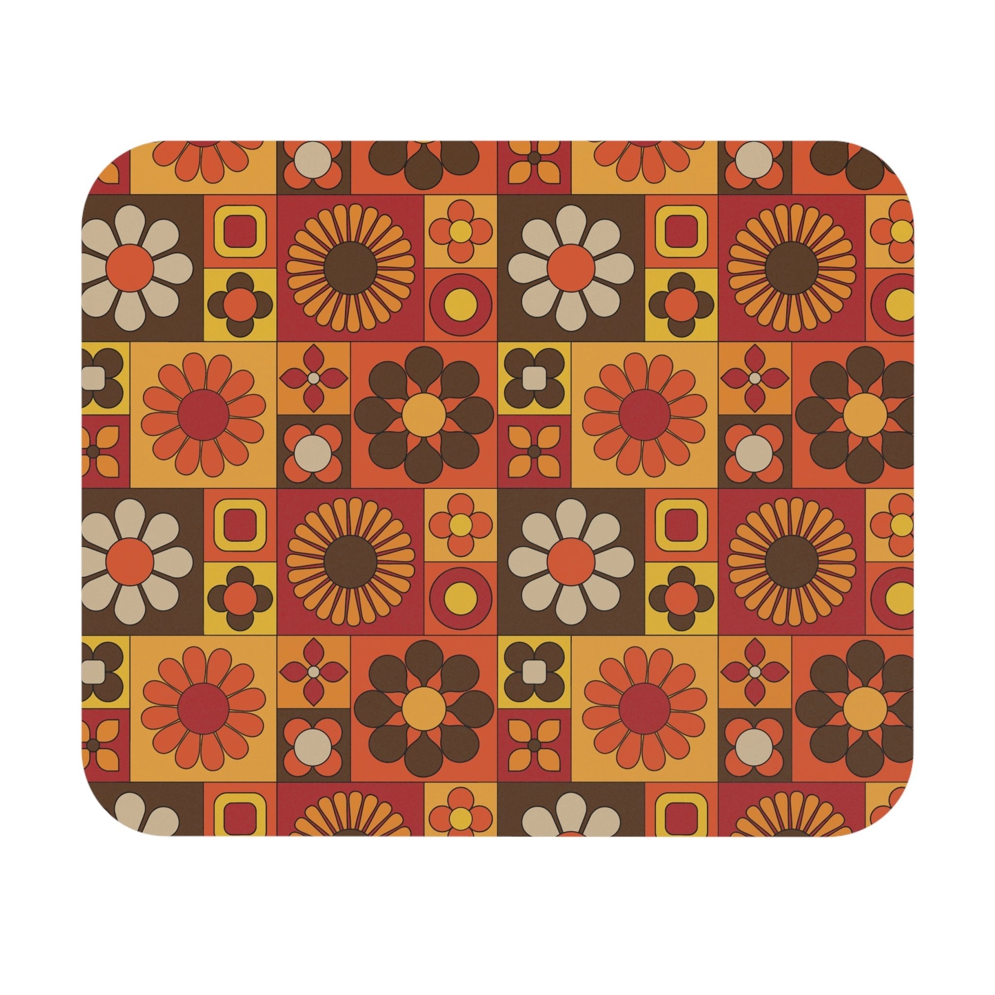 Kate McEnroe New York Retro Mod Flower Power Mouse Pad, 70s Mid Century Modern Office, Groovy MCM Vintage Vibe Desk AccessoryMouse Pads10337768442826797552