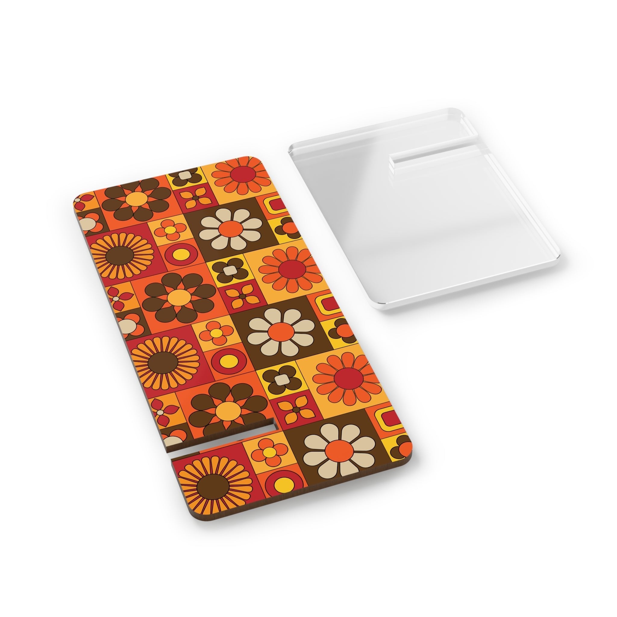 Kate McEnroe New York Retro Mod Flower Power Phone Stand, 70s Mid Century Modern Floral Smartphone Holder, MCM Groovy Desk AccessoryMobile Phone Stands33380583107592760089