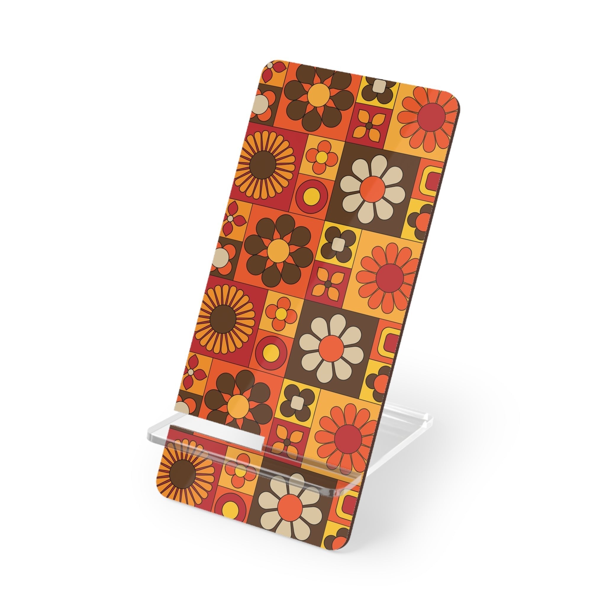 Kate McEnroe New York Retro Mod Flower Power Phone Stand, 70s Mid Century Modern Floral Smartphone Holder, MCM Groovy Desk AccessoryMobile Phone Stands33380583107592760089