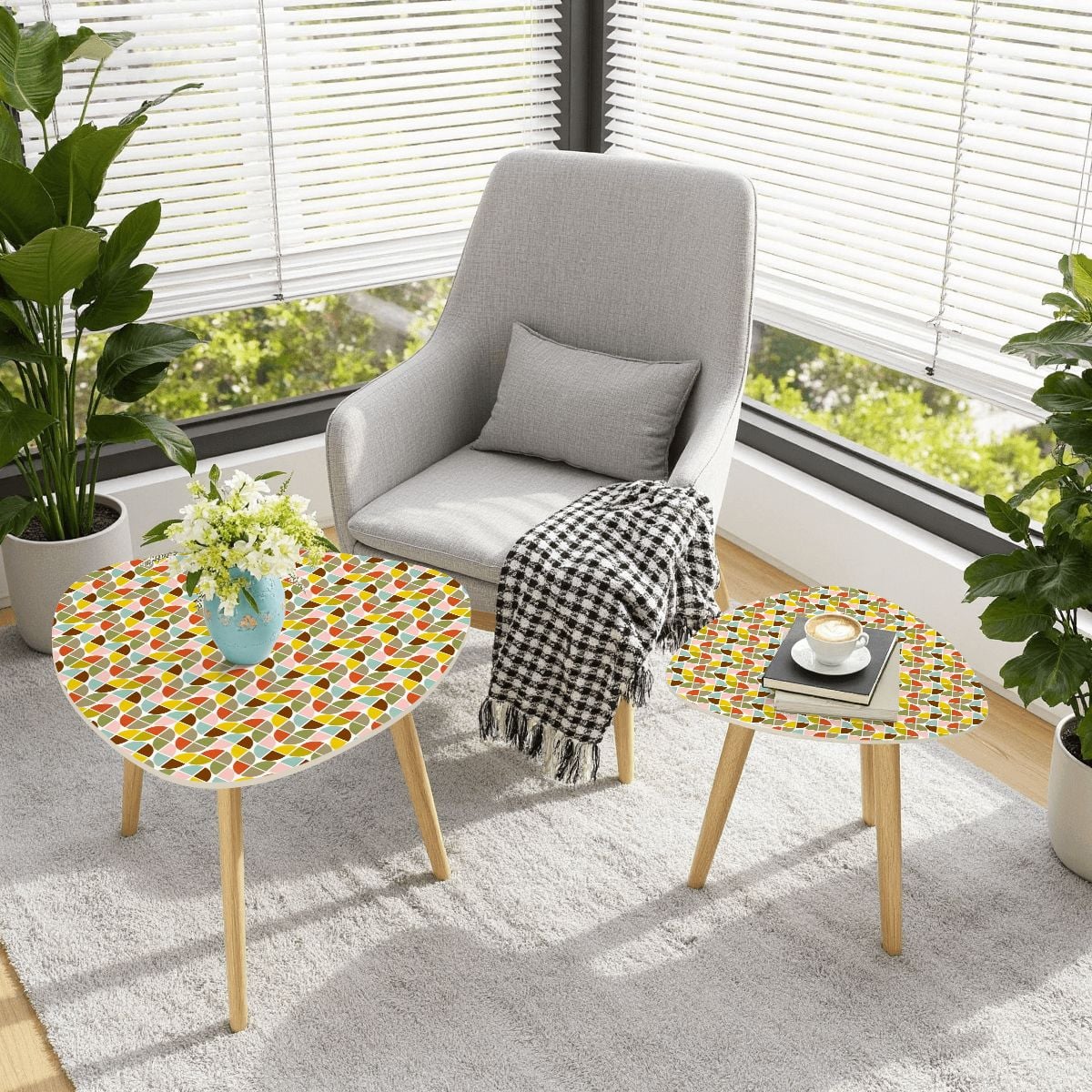 Kate McEnroe New York Retro Mod Geometric Mid Century Modern Nesting TablesNesting TablesIn05mCBGSC
