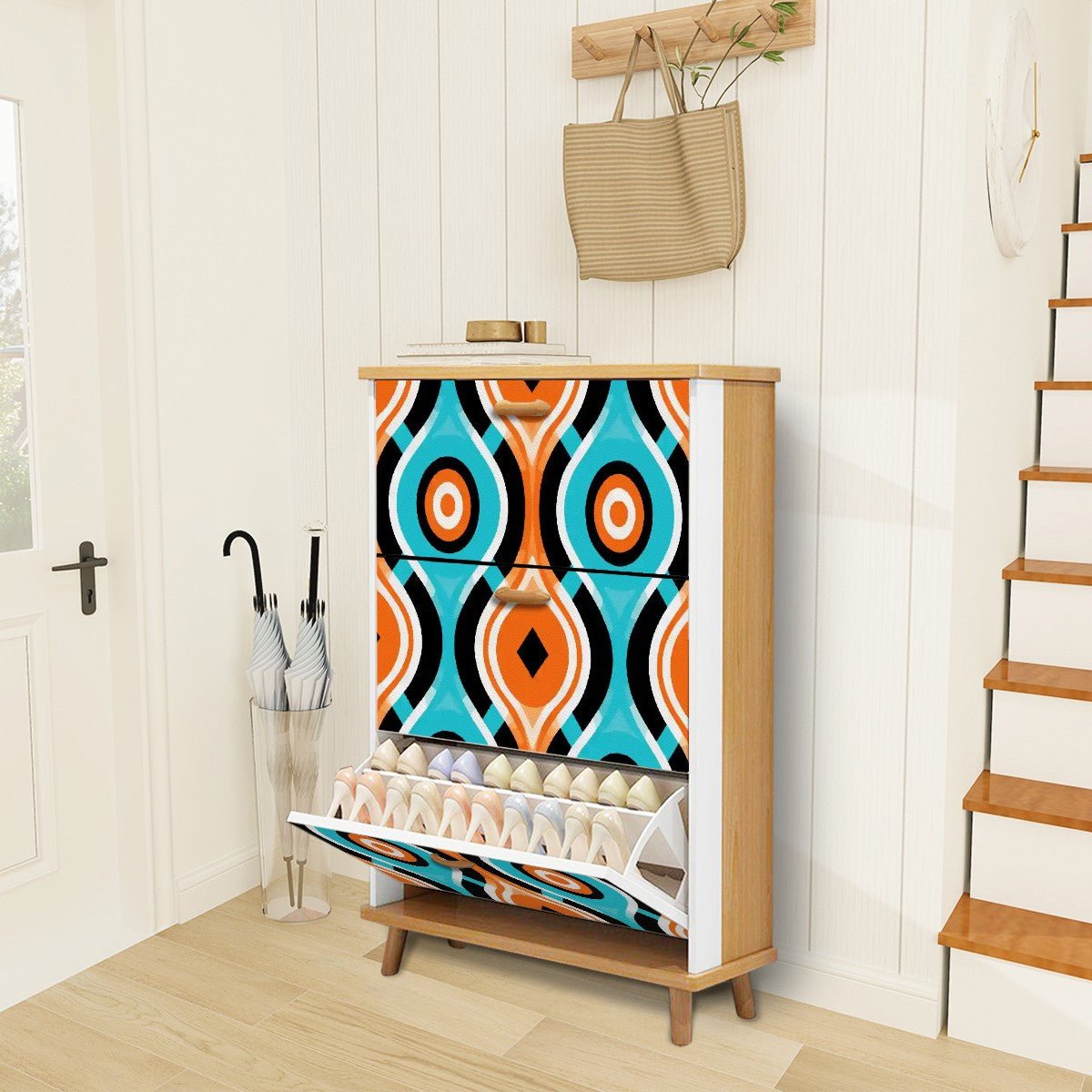 Kate McEnroe New York Retro Mod Orb Shoe Cabinet, 70s Geometric Storage UnitShoe StoragexekDjJBtGA