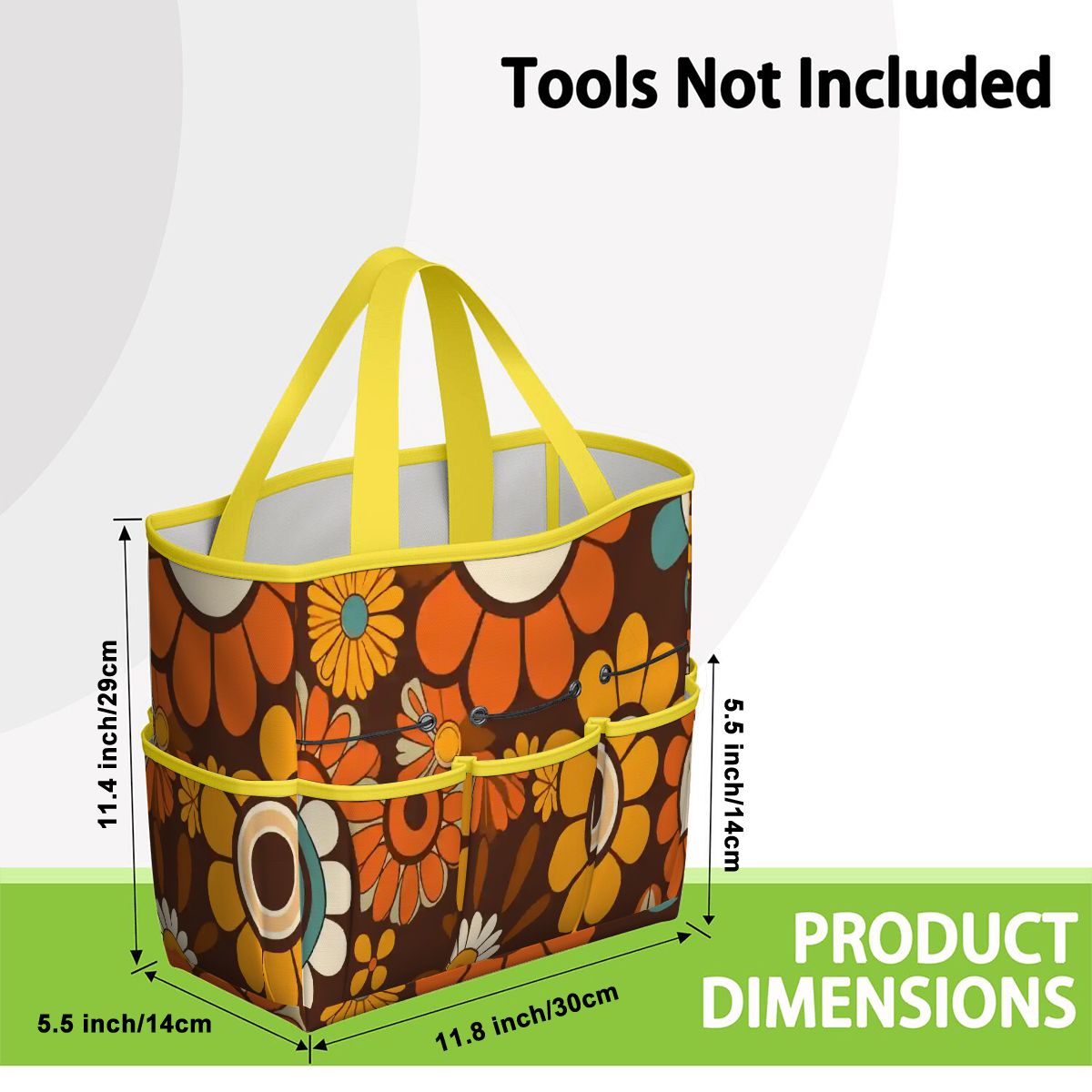 Kate McEnroe New York Retro Orange Brown Groovy Hippie Flower 70s Garden Tool BagGarden Tool BagN9FGDGKJ9m