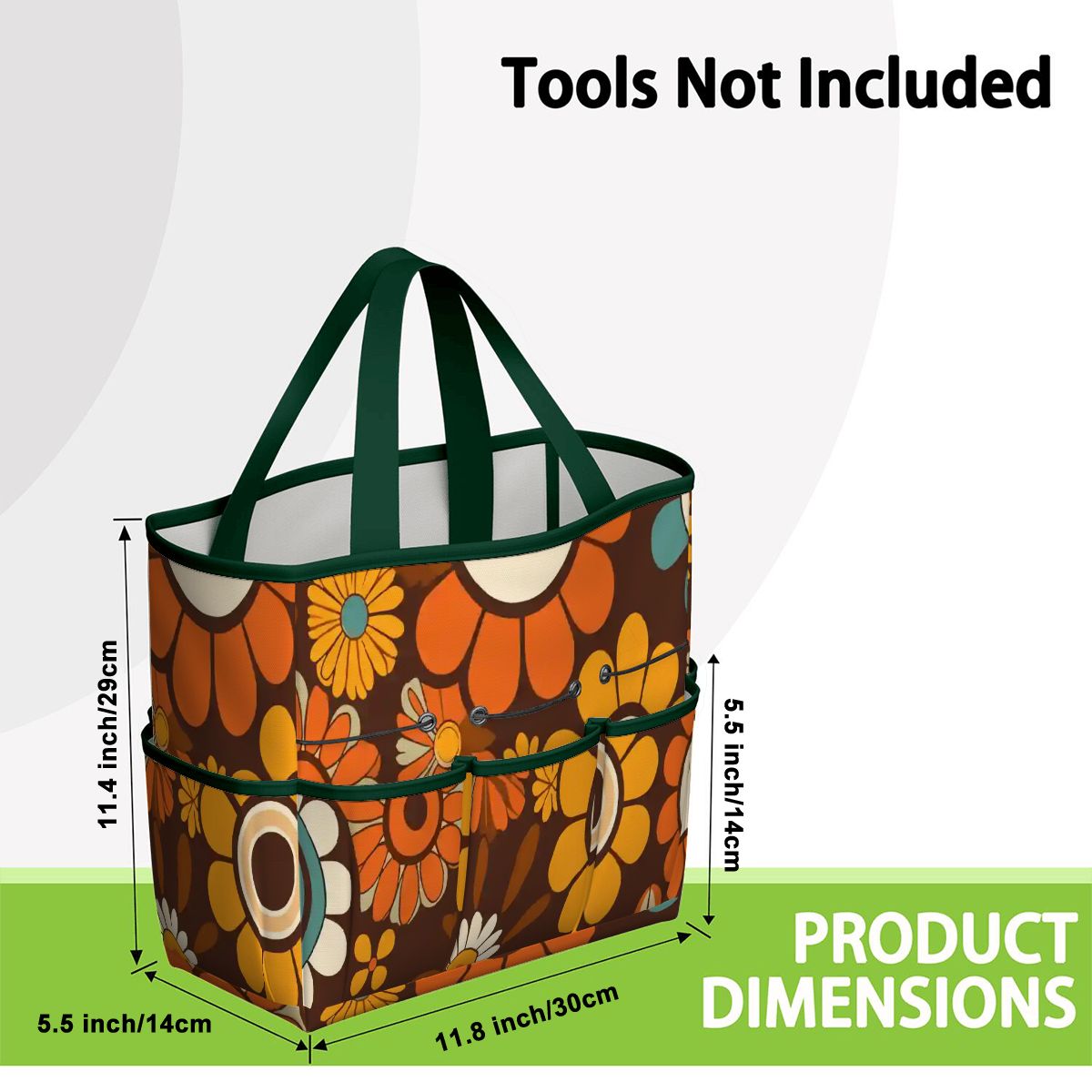 Kate McEnroe New York Retro Orange Brown Groovy Hippie Flower 70s Garden Tool BagGarden Tool BagN9FGDGKJ9m