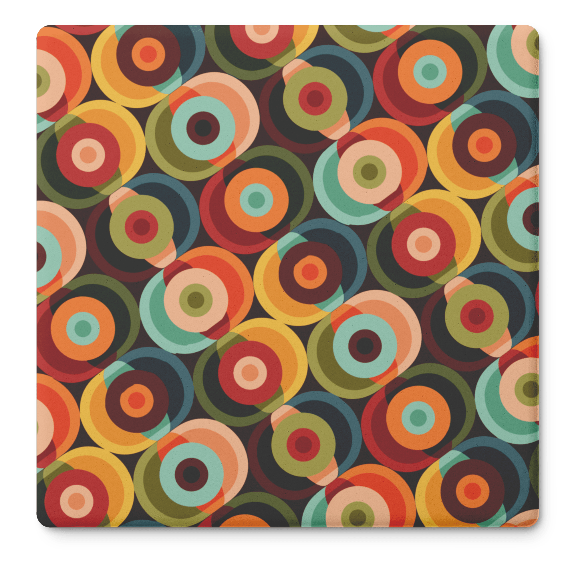 Kate McEnroe New York Retro Orbs 70s Soapstone Coaster, Mid Century Modern BarwareCoasters7021