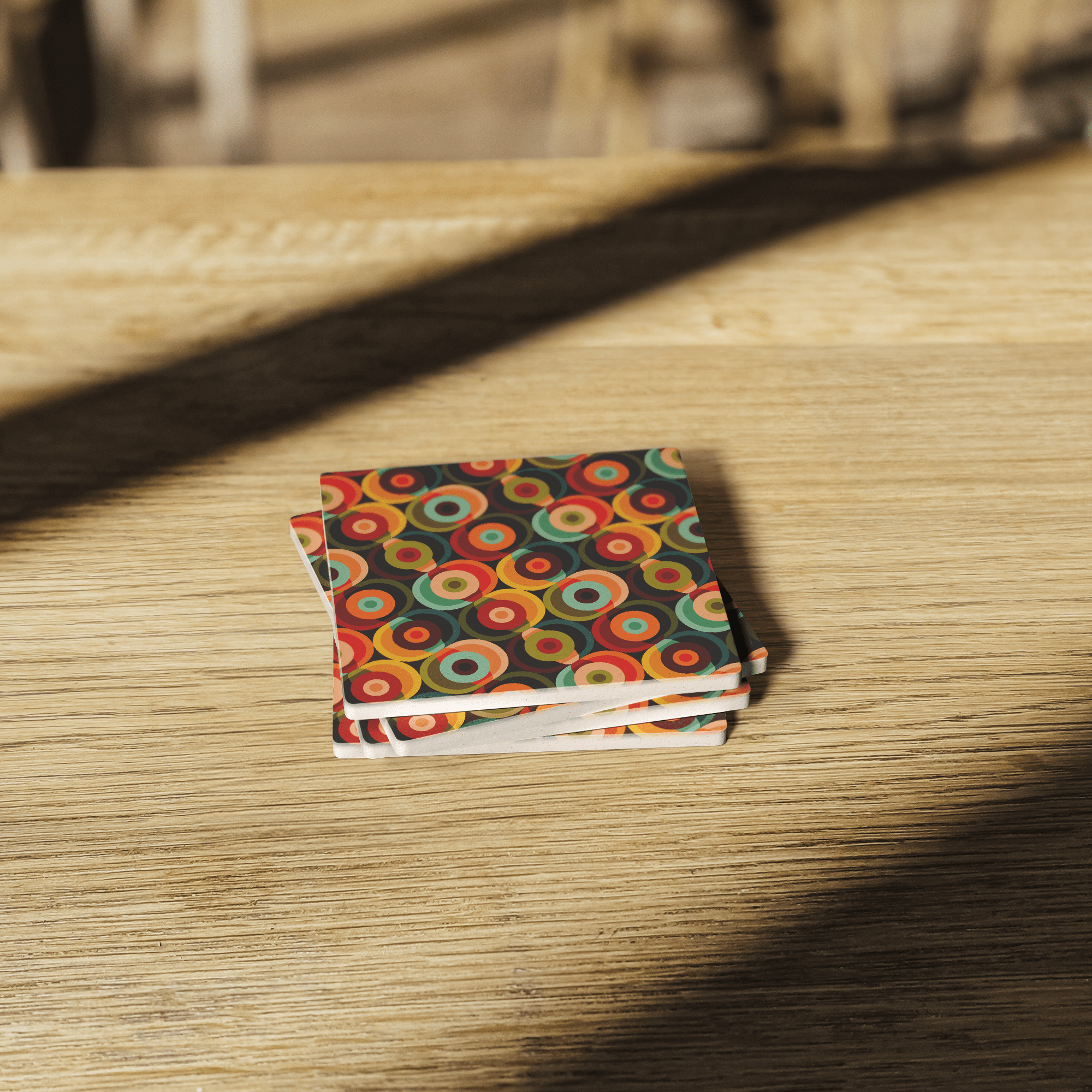 Kate McEnroe New York Retro Orbs 70s Soapstone Coaster, Mid Century Modern BarwareCoasters7021