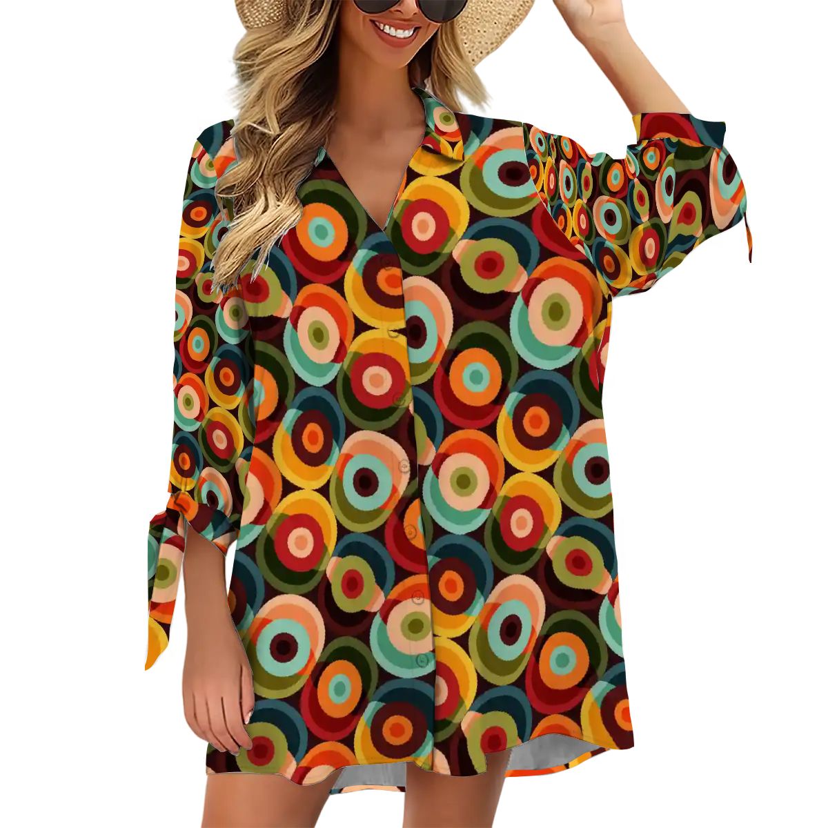 retro tunic dress 1920s V-Neck Fringe Solid Evening Tunic Dress
