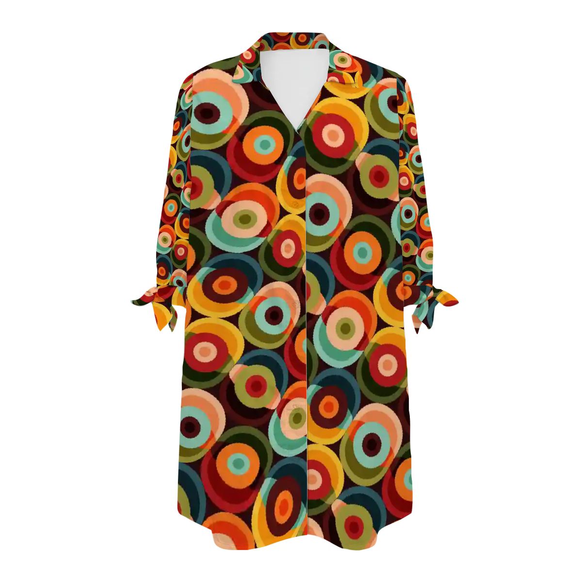 Kate McEnroe New York Retro Orbs Cover Up Shirt Dress, Mid Century Mod Tunic, 1960s Groovy Lounge BeachwearSwimsuits Cover Upsxxq7NLL2zU