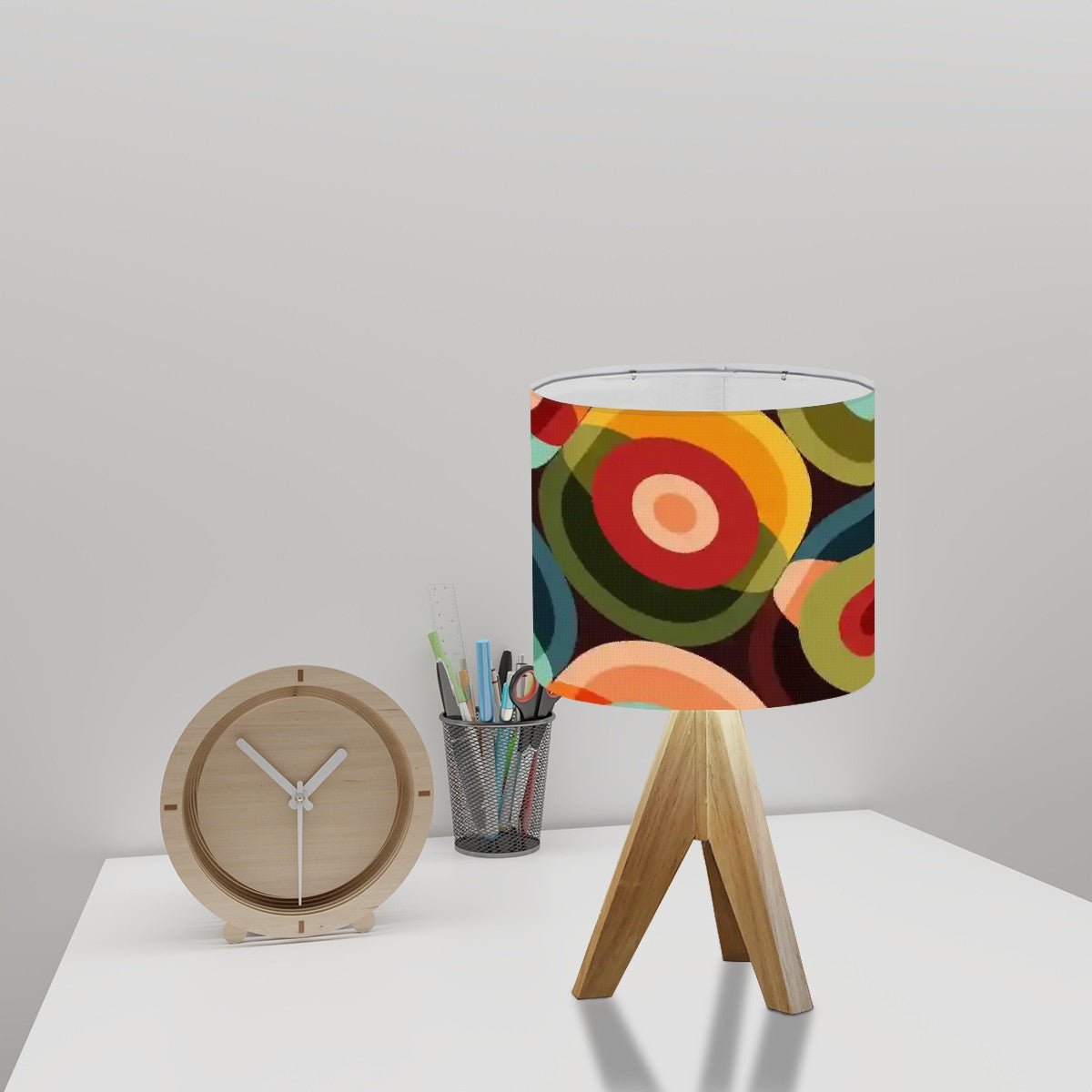 Kate McEnroe New York Retro Orbs Mid Century Modern Table Lamp, Vintage 60s Geometric Accent Light, MCM Abstract Tripod Desk LampTable Lamps383lG4azbZ