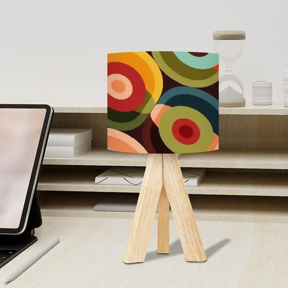 Kate McEnroe New York Retro Orbs Mid Century Modern Table Lamp, Vintage 60s Geometric Accent Light, MCM Abstract Tripod Desk LampTable Lamps383lG4azbZ