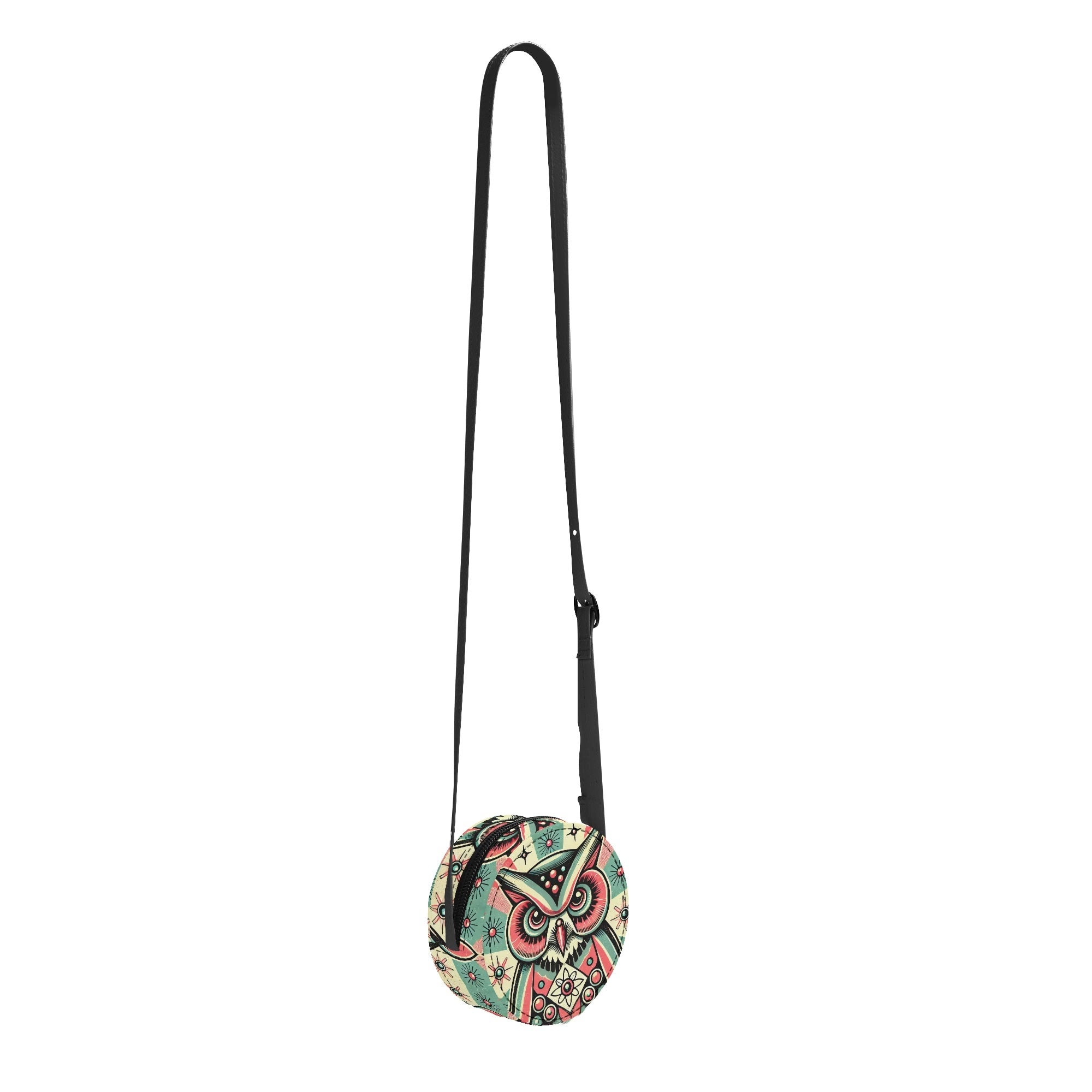 Kate McEnroe New York Retro Owl Round Mini Bag, Mid Century Modern Mod Groovy 60s Shoulder PurseHandbagsY57XV5EW - 1