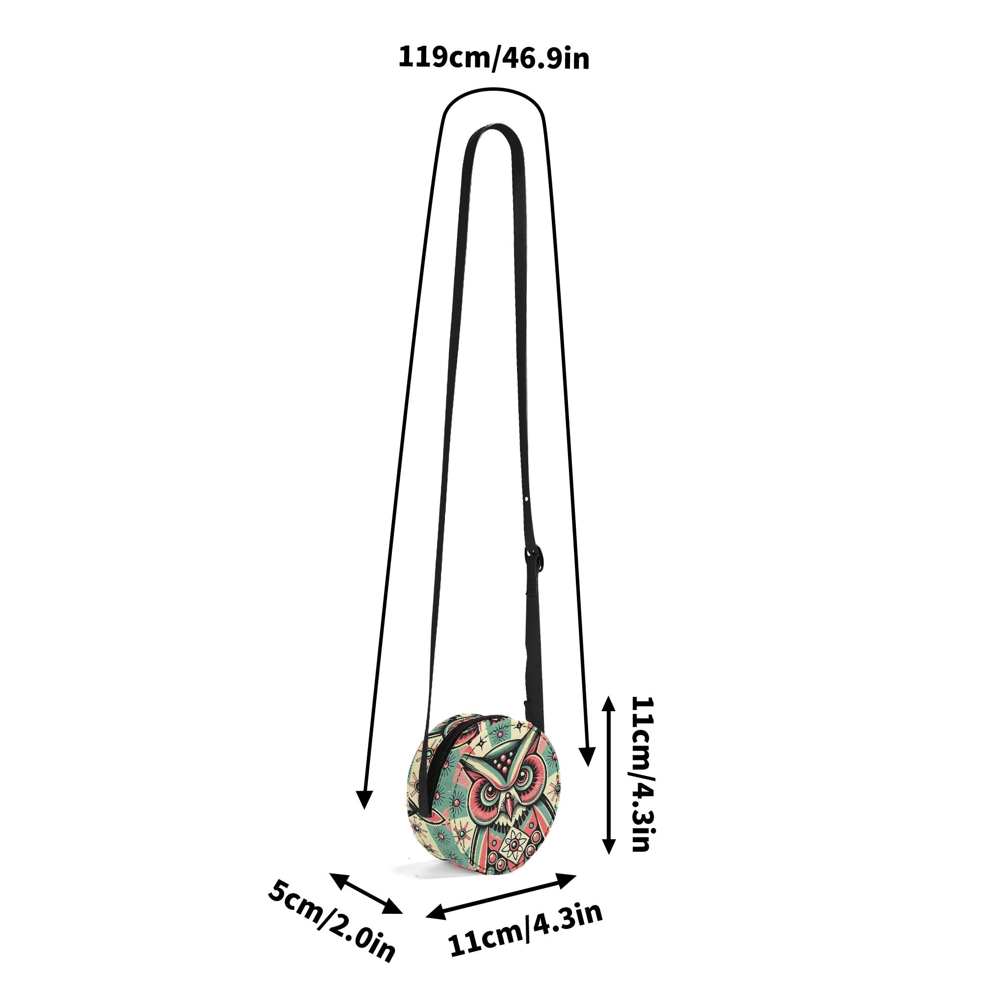 Kate McEnroe New York Retro Owl Round Mini Bag, Mid Century Modern Mod Groovy 60s Shoulder PurseHandbagsY57XV5EW - 1