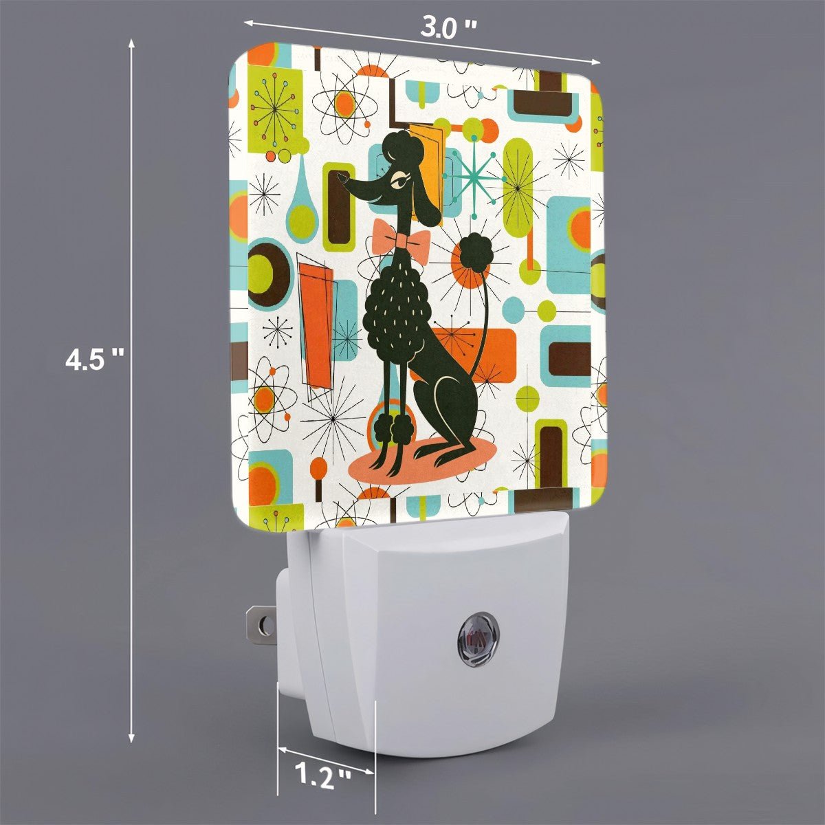 Kate McEnroe New York Retro Poodle Atomic Starburst Night Light Set, Mid Century Modern 50s Kitsch Home AccentNight Lights8X78Xb60Ez