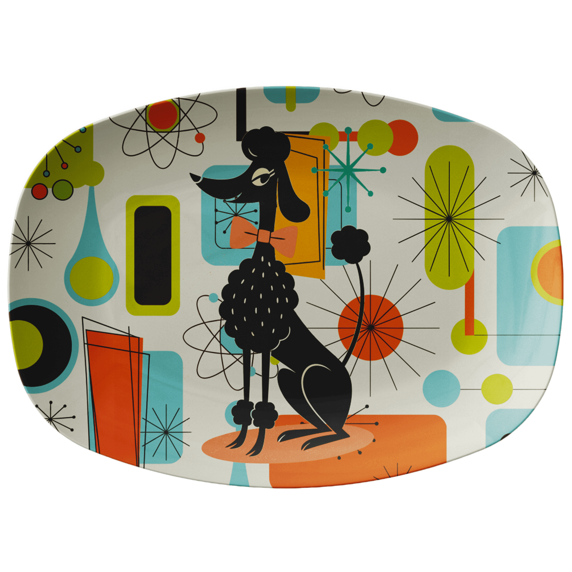 Kate McEnroe New York Retro Poodle Mid Century Modern Platter, 50s Kitsch Serving DishServing PlattersDACHDOGPLT3