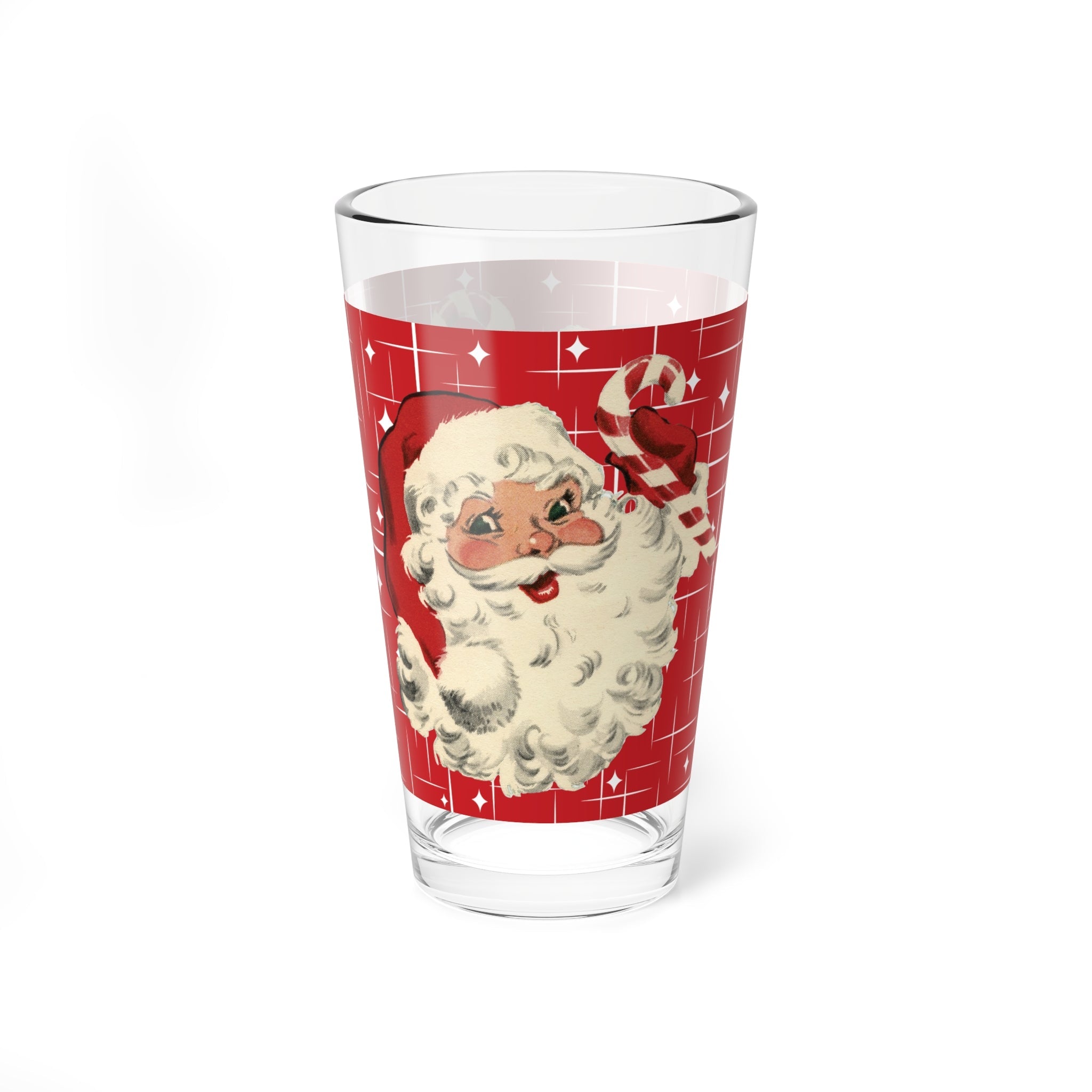 Kate McEnroe New York Retro Santa Pint Glass, Mid Century Christmas Barware, Vintage Holiday DrinkwarePint Glasses81286661554440552715