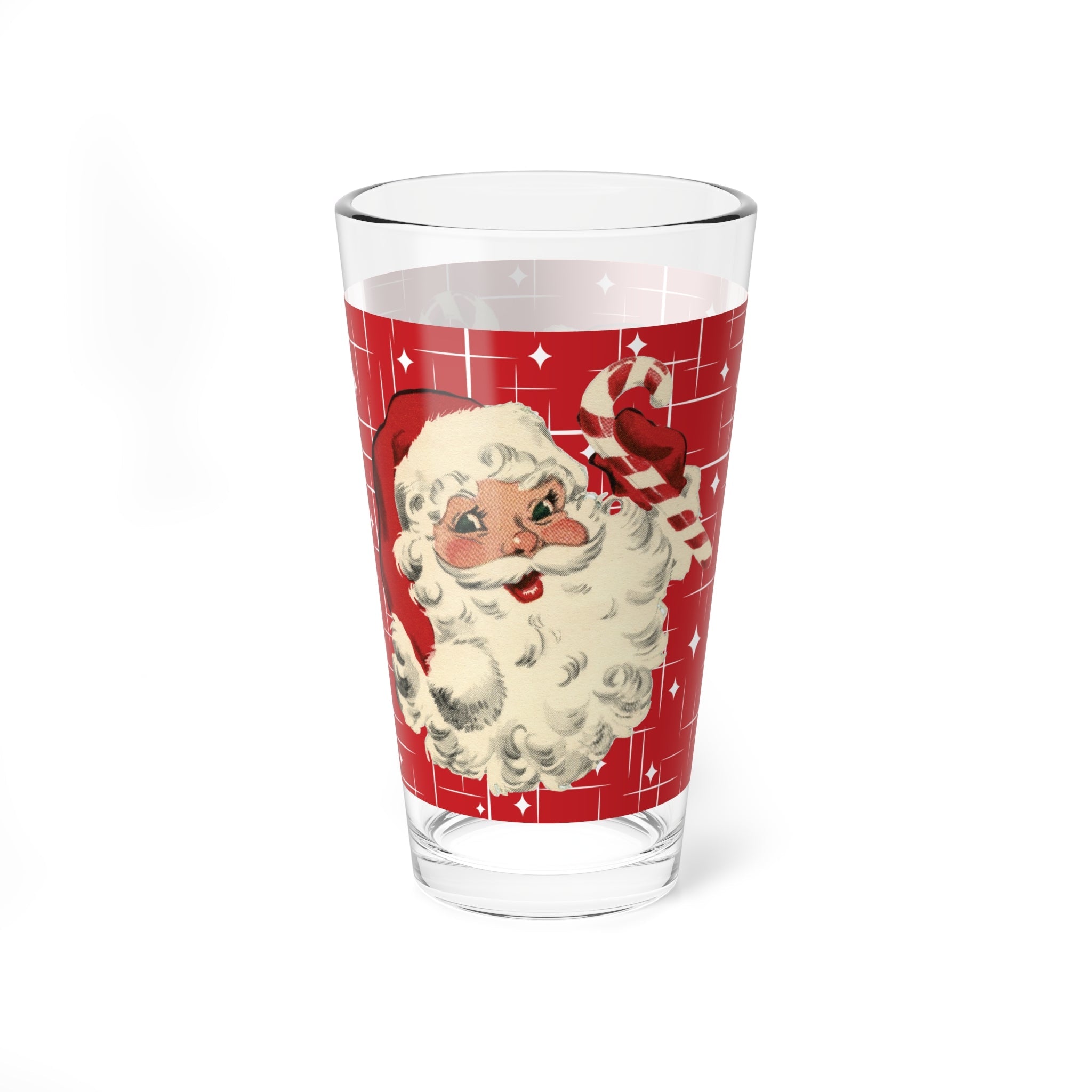 Kate McEnroe New York Retro Santa Pint Glass, Mid Century Christmas Barware, Vintage Holiday DrinkwarePint Glasses81286661554440552715