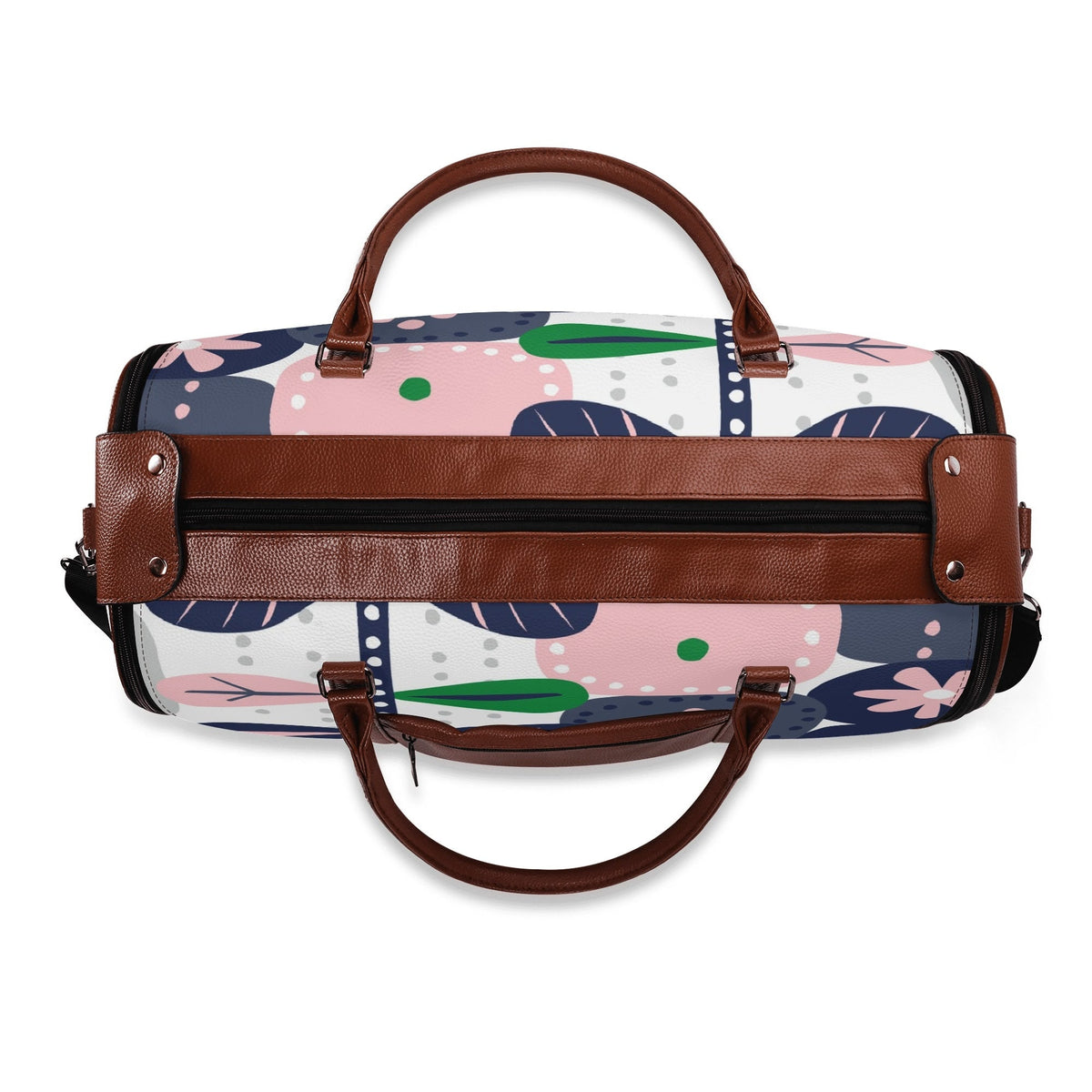 Kate McEnroe New York Retro Scandinavian Floral Duffel Bag, Mid Century Modern Foldable Weekender, Mod Carry - OnDuffel BagsNKQKK08N - 1