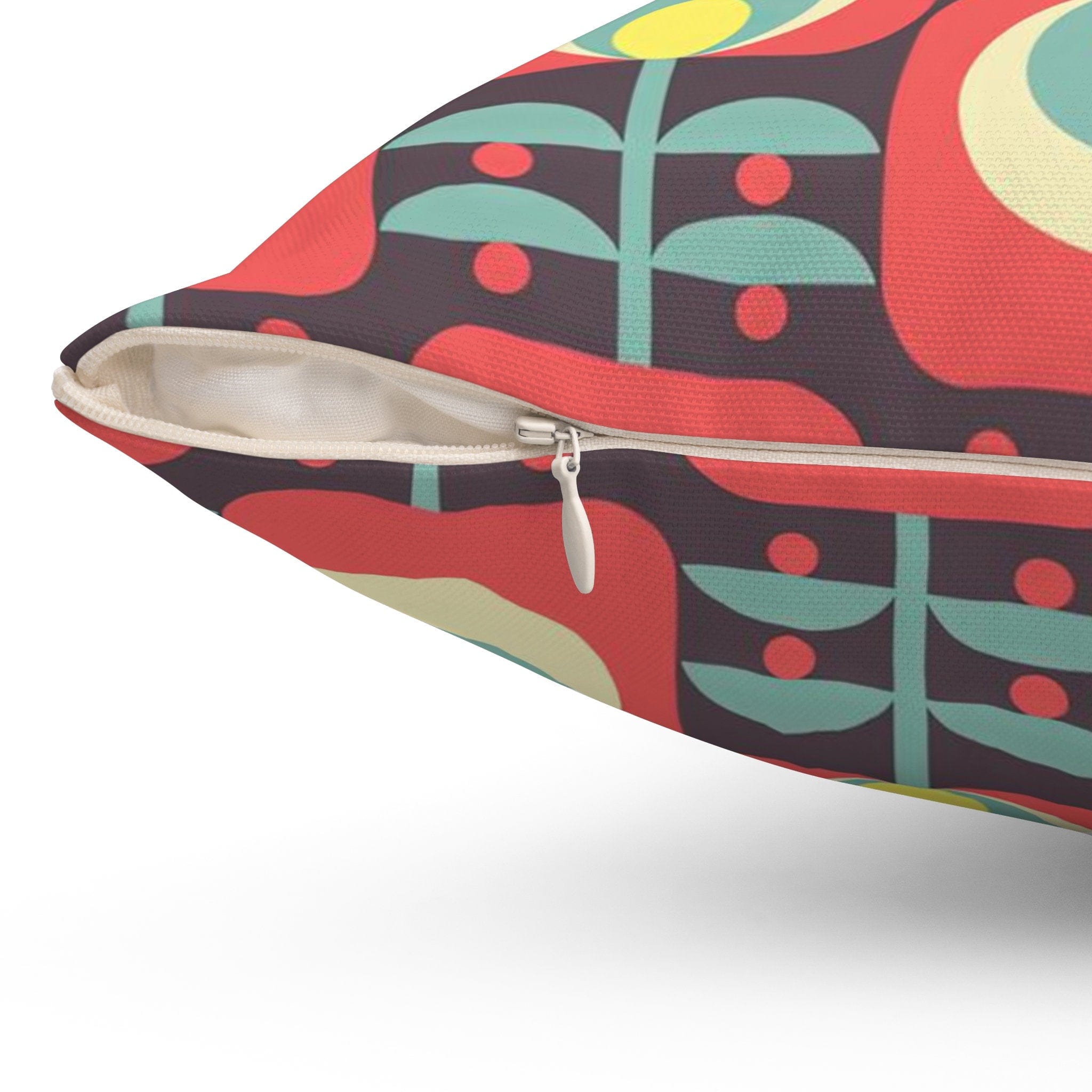 Kate McEnroe New York Retro Scandinavian Floral Throw Pillow, MCM Danish Geometric Abstract Accent Pillow, Living Room, Bedroom Decor - 131182623Throw Pillows26626830775110760278