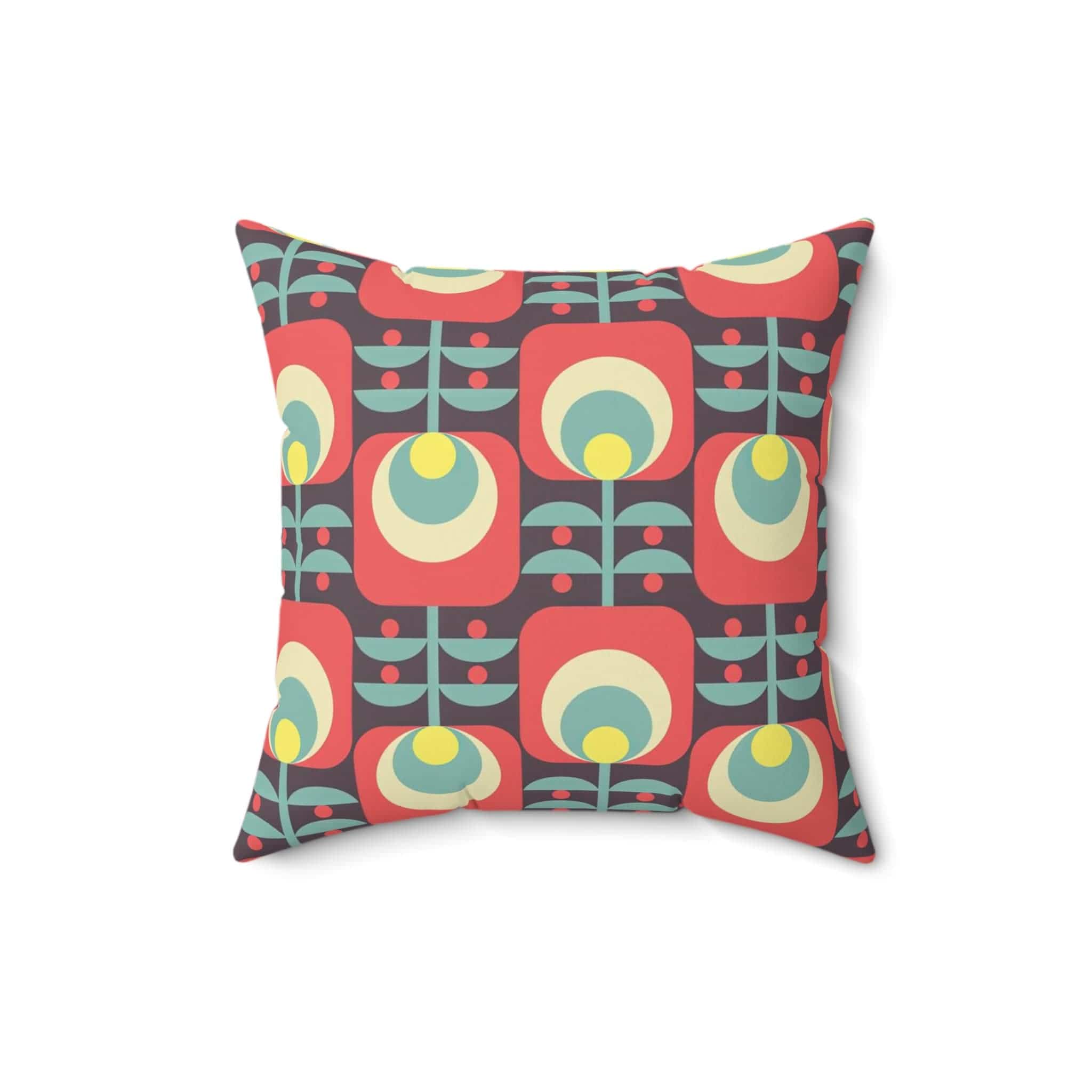 Kate McEnroe New York Retro Scandinavian Floral Throw Pillow, MCM Danish Geometric Abstract Accent Pillow, Living Room, Bedroom Decor - 131182623Throw Pillows26626830775110760278