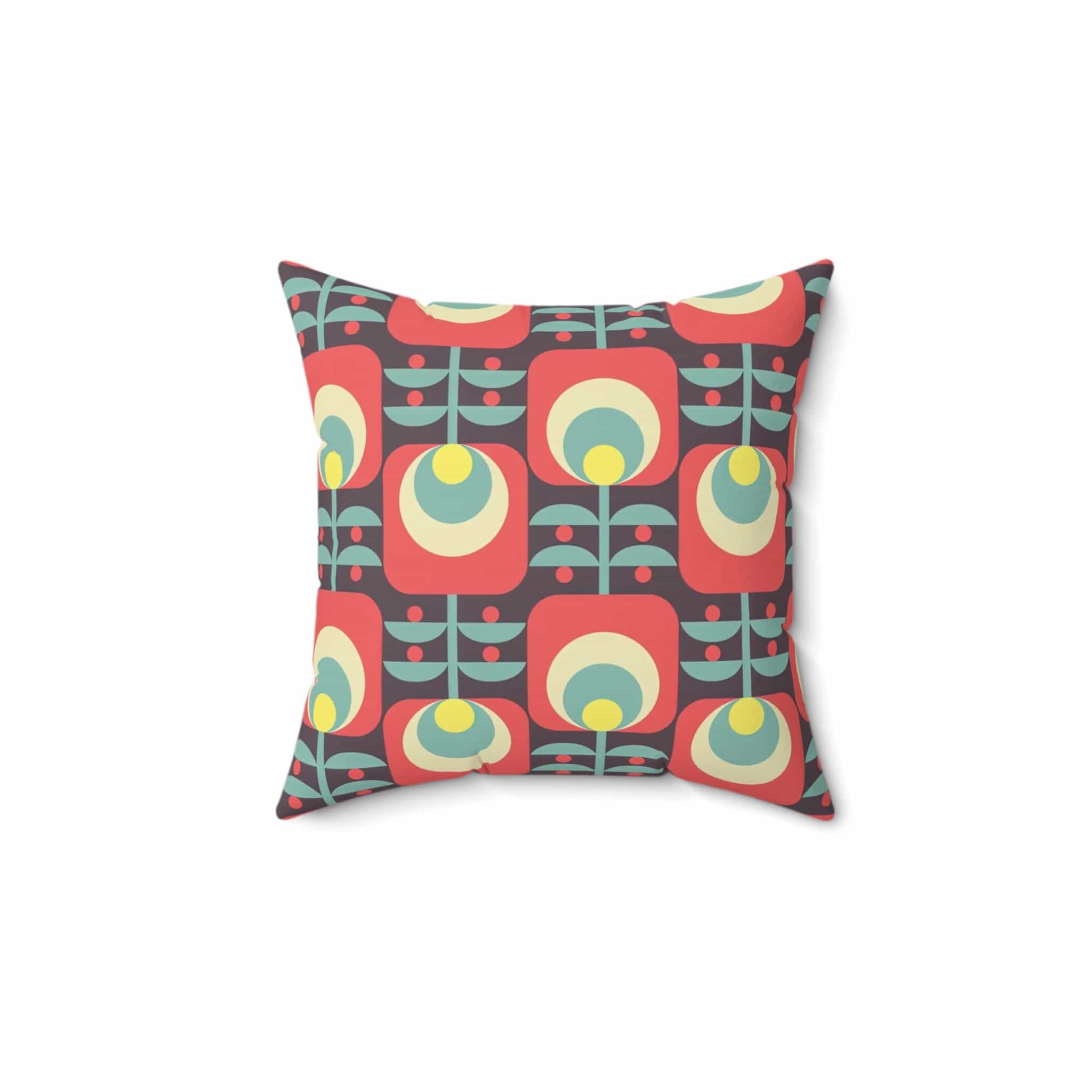 Kate McEnroe New York Retro Scandinavian Floral Throw Pillow, MCM Danish Geometric Abstract Accent Pillow, Living Room, Bedroom Decor - 131182623Throw Pillows26626830775110760278