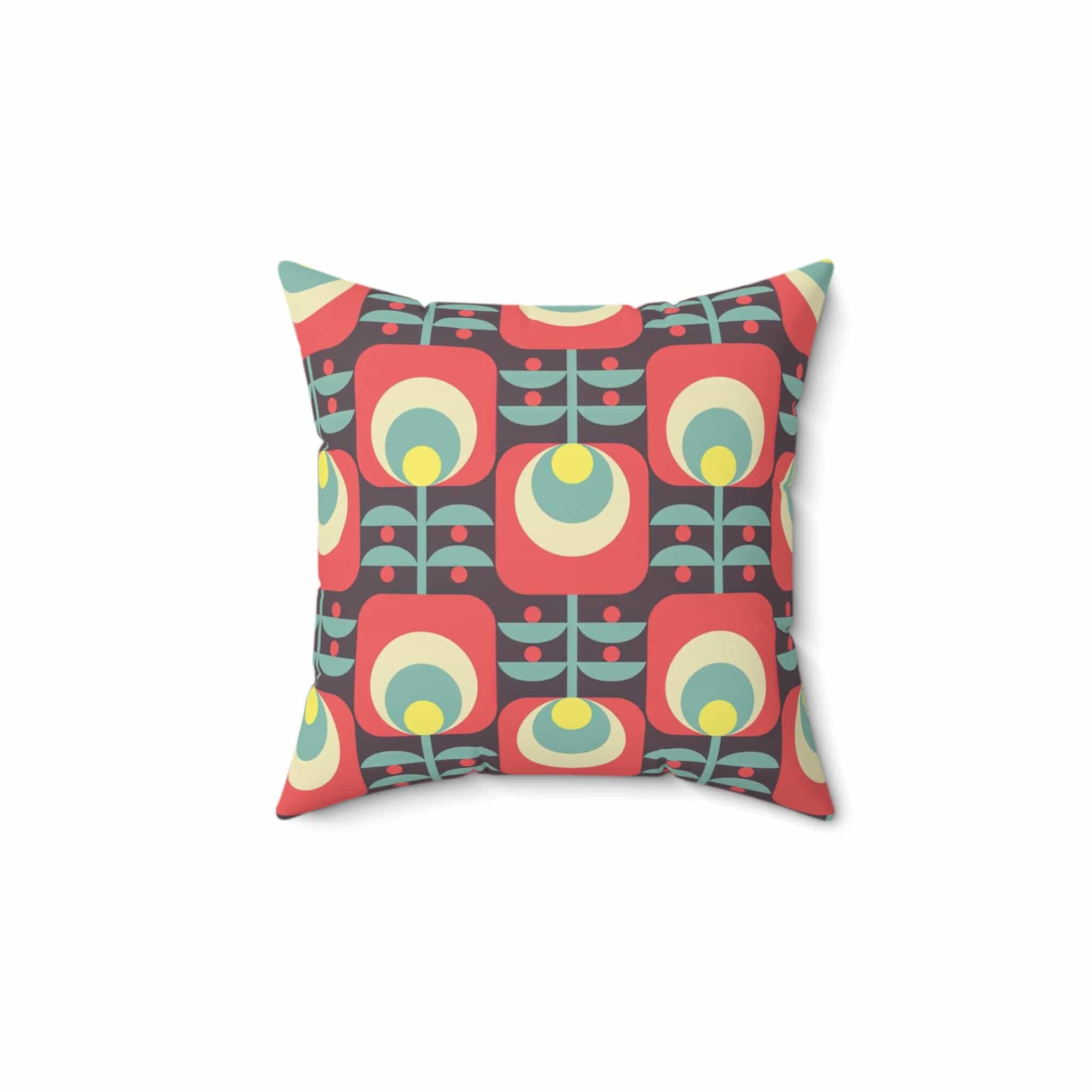 Kate McEnroe New York Retro Scandinavian Floral Throw Pillow, MCM Danish Geometric Abstract Accent Pillow, Living Room, Bedroom Decor - 131182623Throw Pillows26626830775110760278
