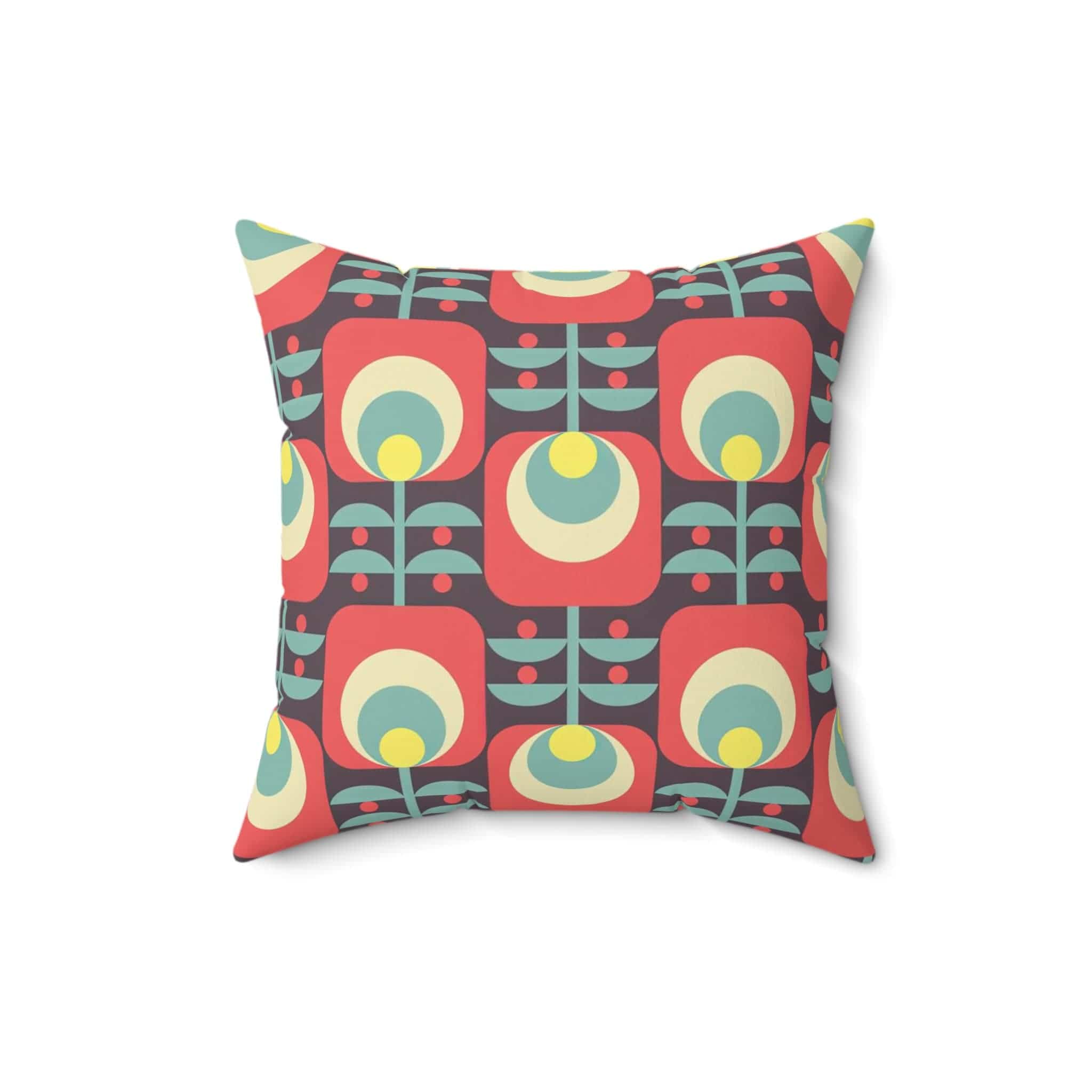 Kate McEnroe New York Retro Scandinavian Floral Throw Pillow, MCM Danish Geometric Abstract Accent Pillow, Living Room, Bedroom Decor - 131182623Throw Pillows26626830775110760278
