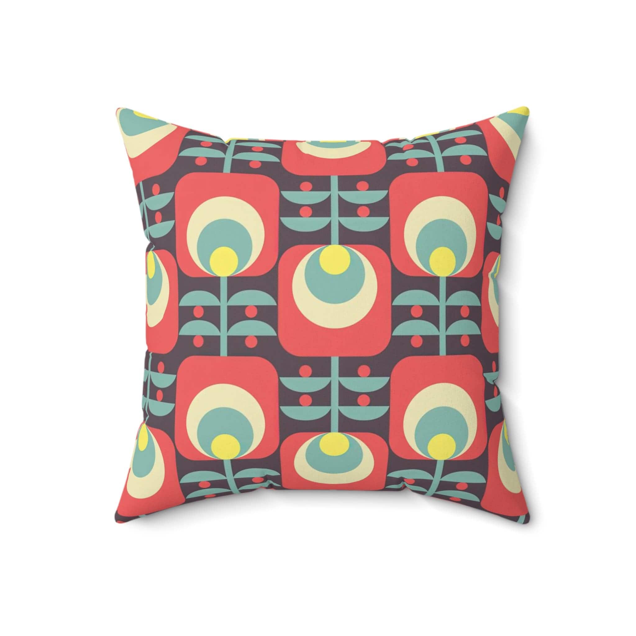 Kate McEnroe New York Retro Scandinavian Floral Throw Pillow, MCM Danish Geometric Abstract Accent Pillow, Living Room, Bedroom Decor - 131182623Throw Pillows26626830775110760278