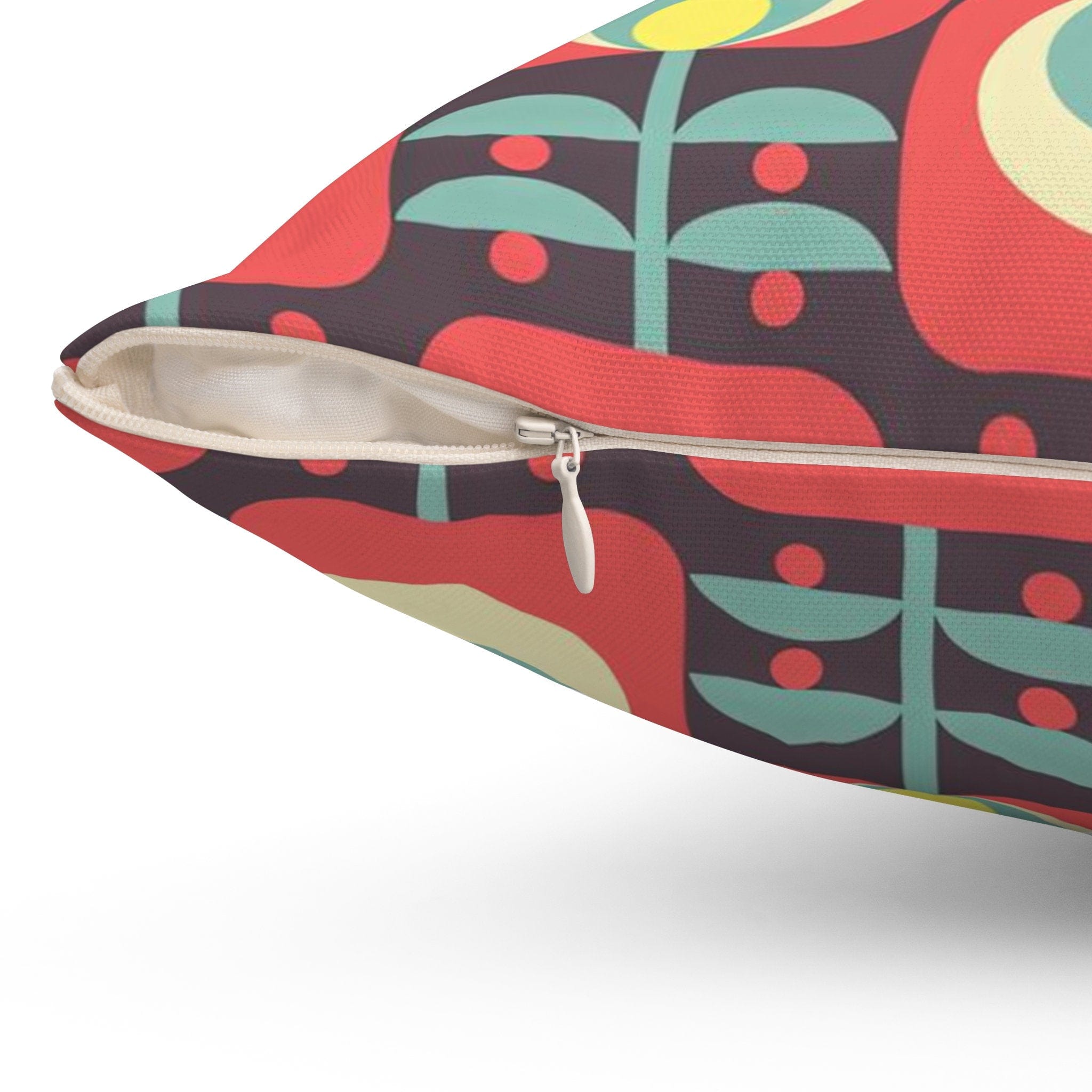 Kate McEnroe New York Retro Scandinavian Floral Throw Pillow, MCM Danish Geometric Abstract Accent Pillow, Living Room, Bedroom Decor - 131182623Throw Pillows26626830775110760278