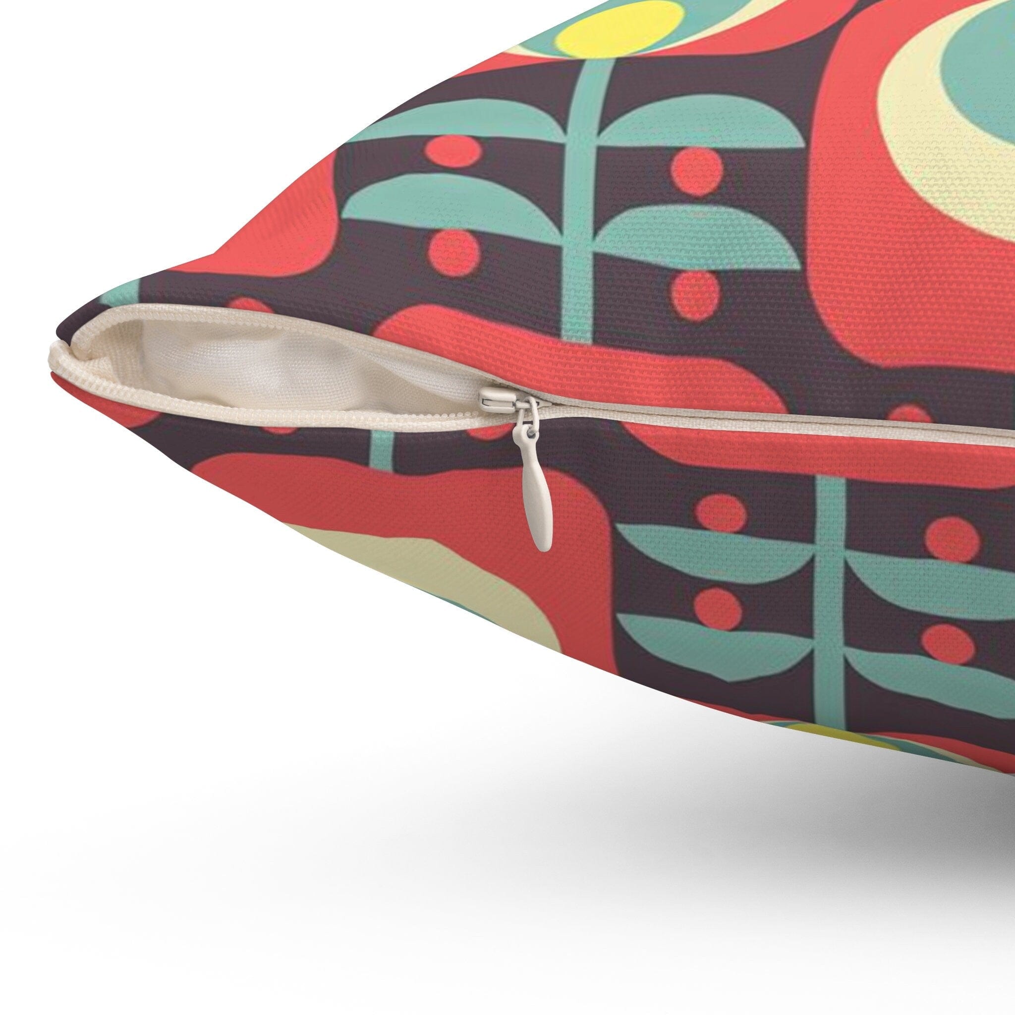 Kate McEnroe New York Retro Scandinavian Floral Throw Pillow, MCM Danish Geometric Abstract Accent Pillow, Living Room, Bedroom Decor - 131182623Throw Pillows26626830775110760278