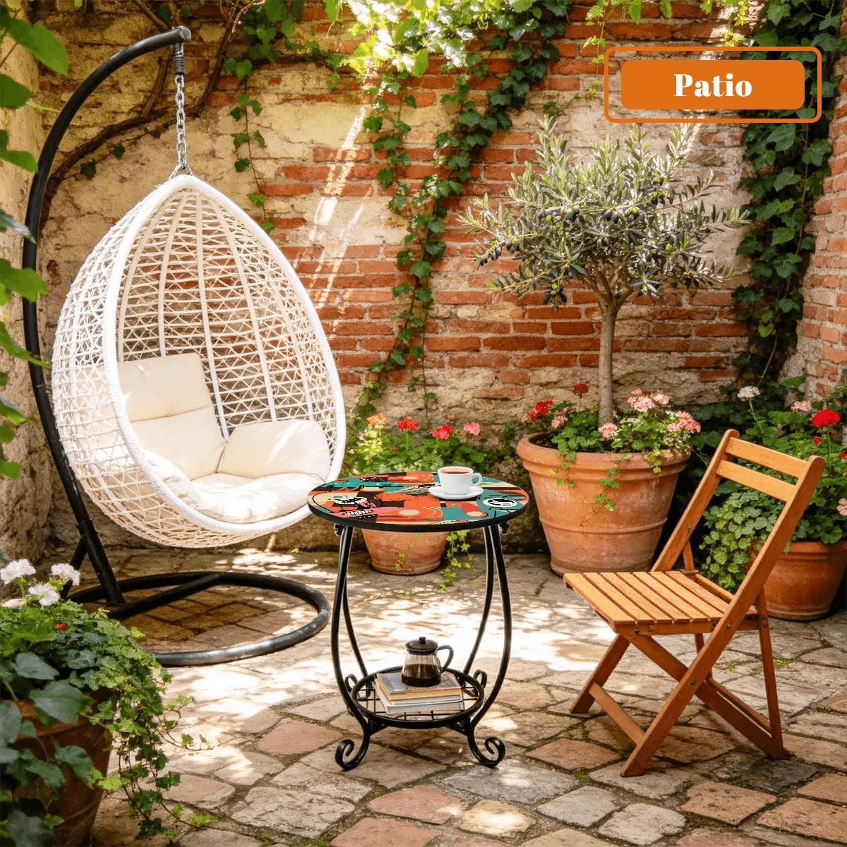 Kate McEnroe New York Retro Sputnik Atomic Cat Mid Century Modern Outdoor Patio Side Tableoutdoor side tableNPrTKa6Iag