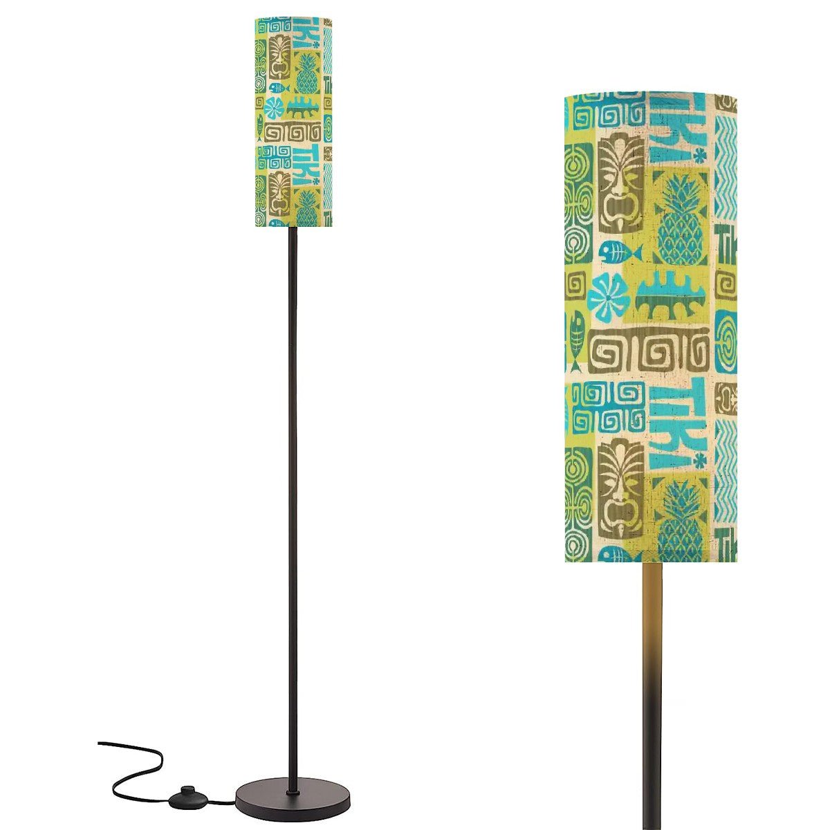 Retro Tiki Totem Floor Lamp, Mid Century Polynesian Tropical Light ...