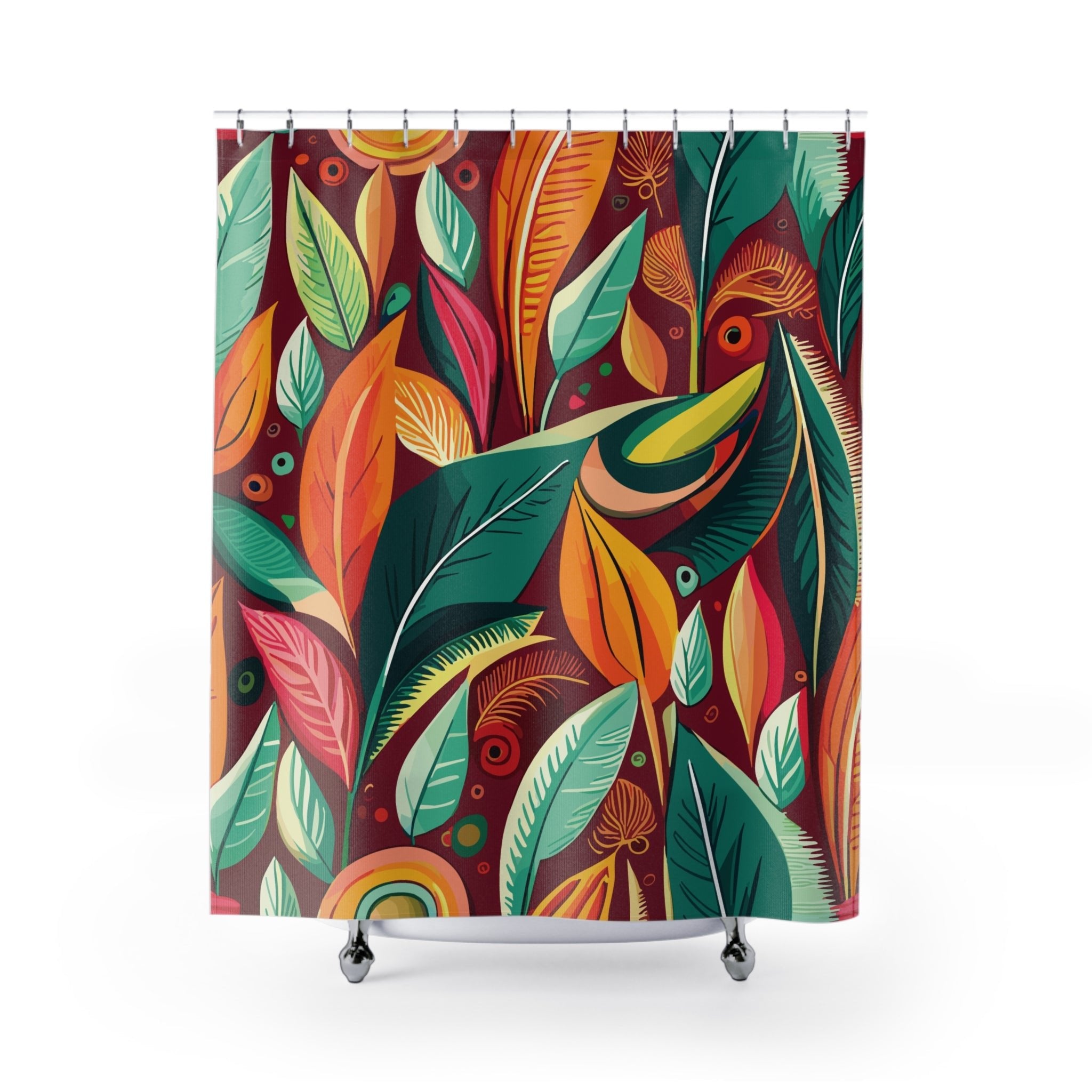 Kate McEnroe New York Retro Tropical Botanical Mid Century Bohemian Shower CurtainShower Curtains61196706304015001437