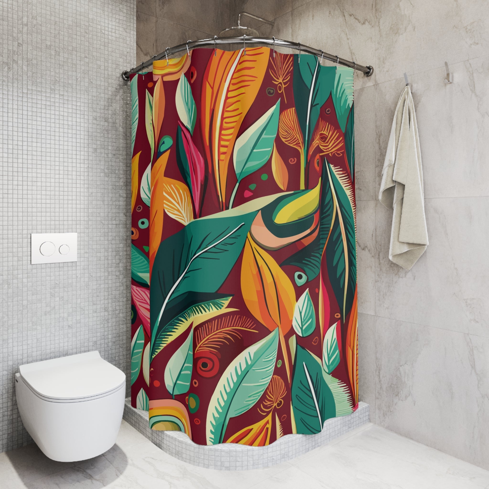 Kate McEnroe New York Retro Tropical Botanical Mid Century Bohemian Shower CurtainShower Curtains61196706304015001437