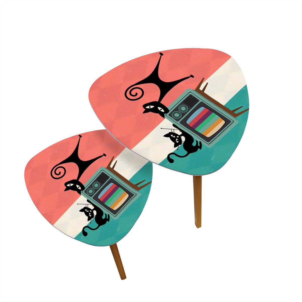 Kate McEnroe New York Retro TV Atomic Cat Nesting Tables, Mid Century Modern Coffee Table Set, MCM FurnitureNesting TablesOJQDPVOEzq