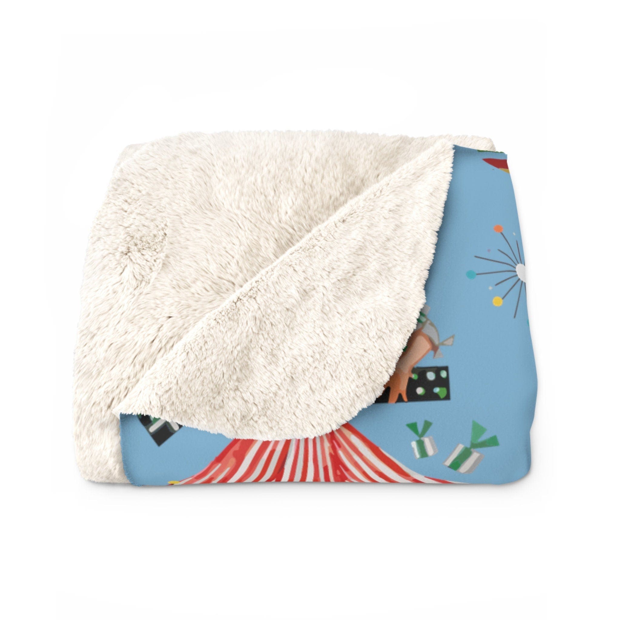 Kate McEnroe New York Retro Vintage 1950s Mid Century Modern Women, Housewives, Couples in Christmas Setting Sherpa Fleece Blanket - 128982023Blankets14715666607974073076