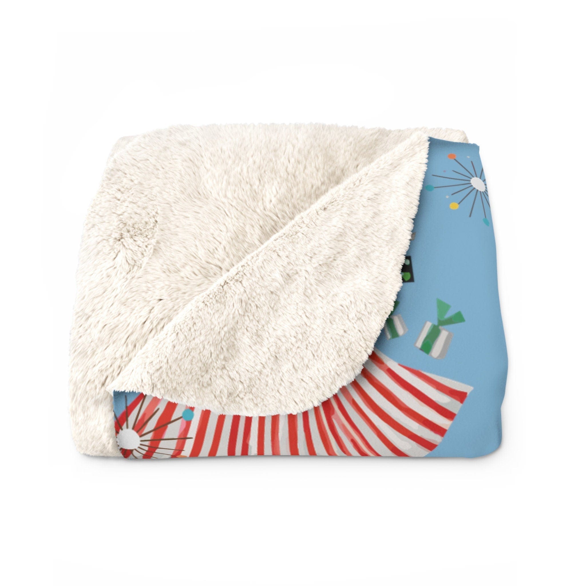 Kate McEnroe New York Retro Vintage 1950s Mid Century Modern Women, Housewives, Couples in Christmas Setting Sherpa Fleece Blanket - 128982023Blankets14715666607974073076