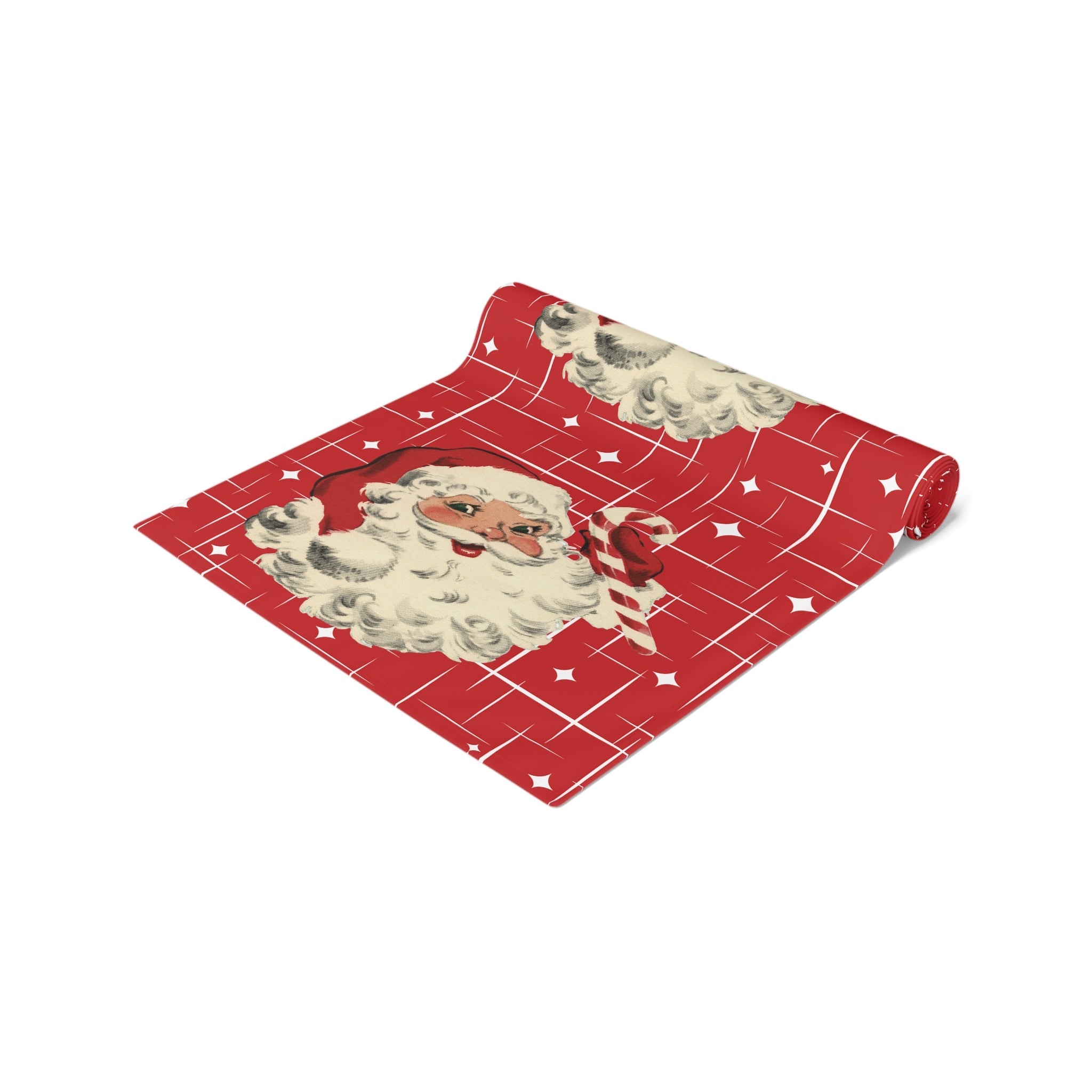 Kate McEnroe New York Retro Vintage 1950s Santa Claus Christmas Table RunnerTable Runners29389989983605660124