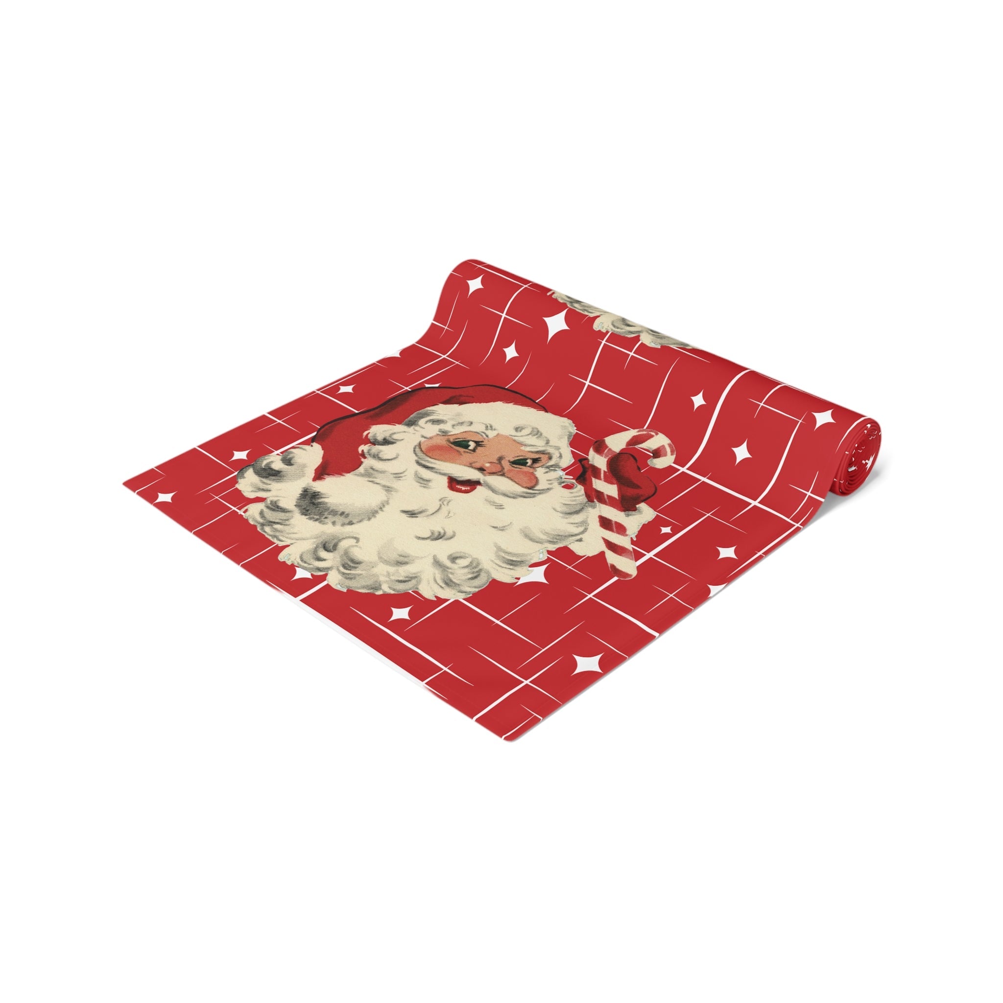 Kate McEnroe New York Retro Vintage 1950s Santa Claus Christmas Table RunnerTable Runners29389989983605660124