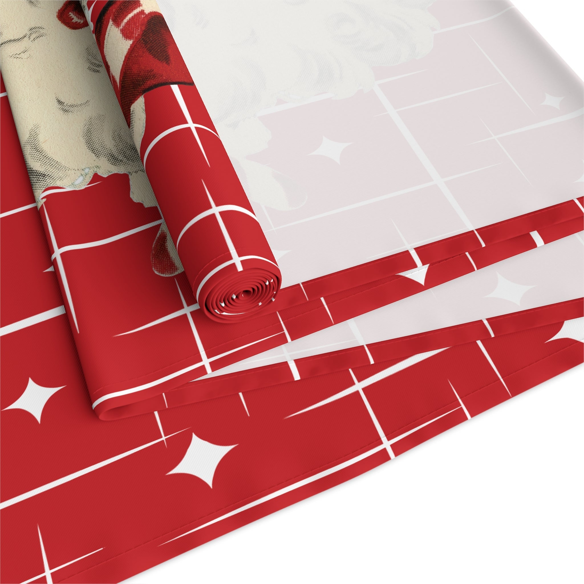 Kate McEnroe New York Retro Vintage 1950s Santa Claus Christmas Table RunnerTable Runners29389989983605660124